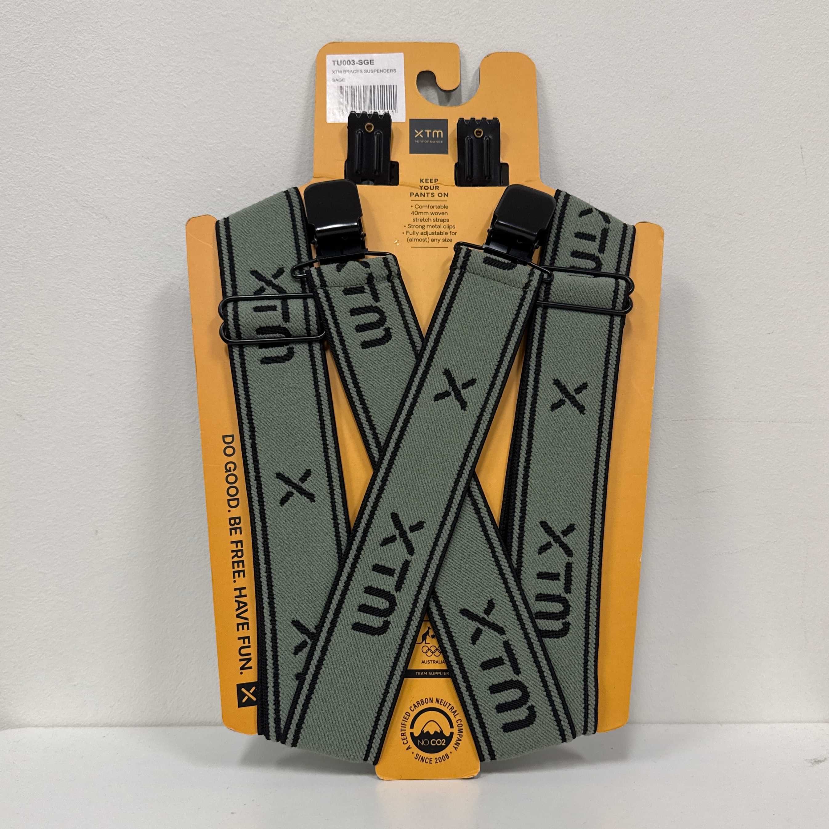 Green braces product with 'XTM' branding on a light gray background