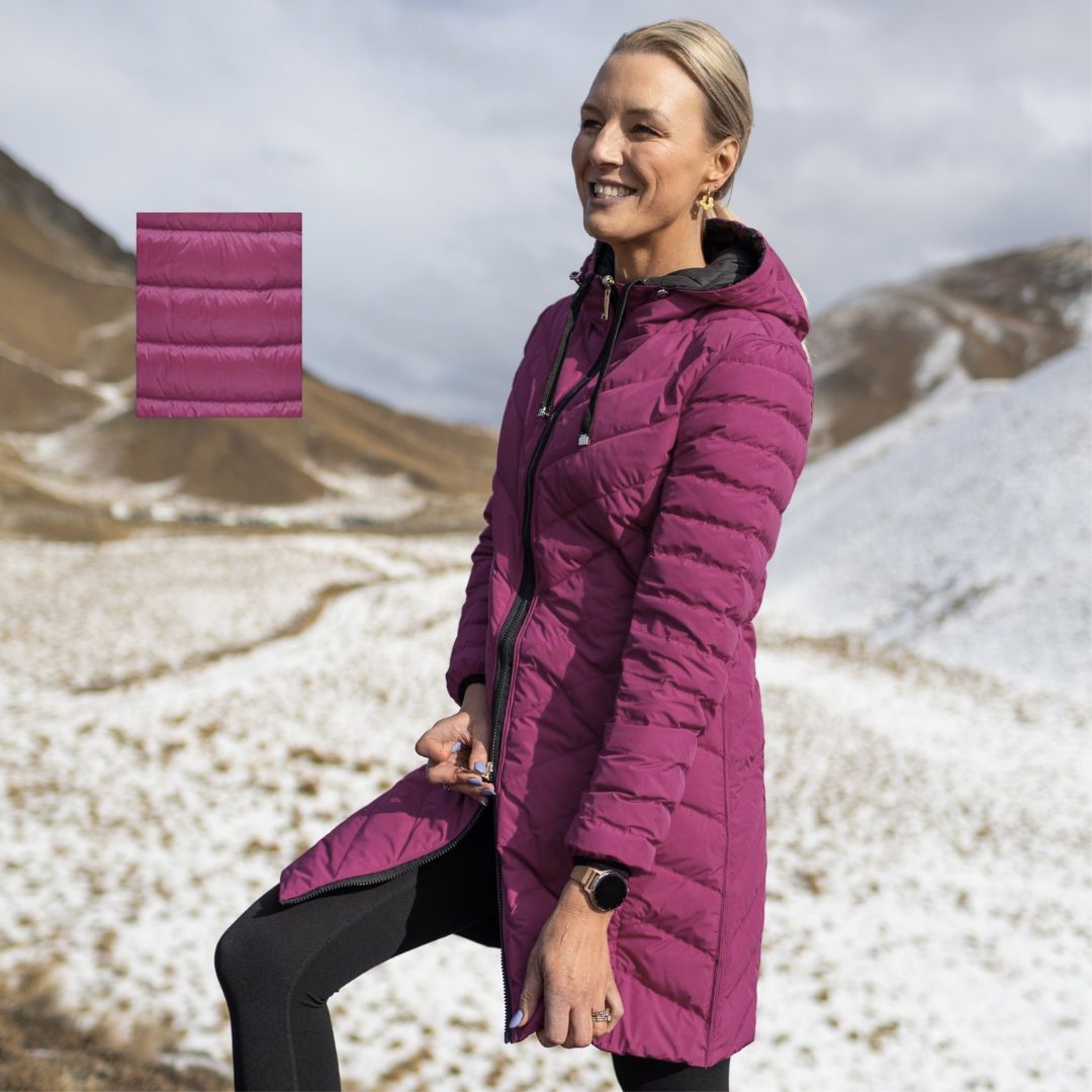 Moke Arnie Womens Long Puffer Coat Reversible Plus Sizes 2XL-4XL