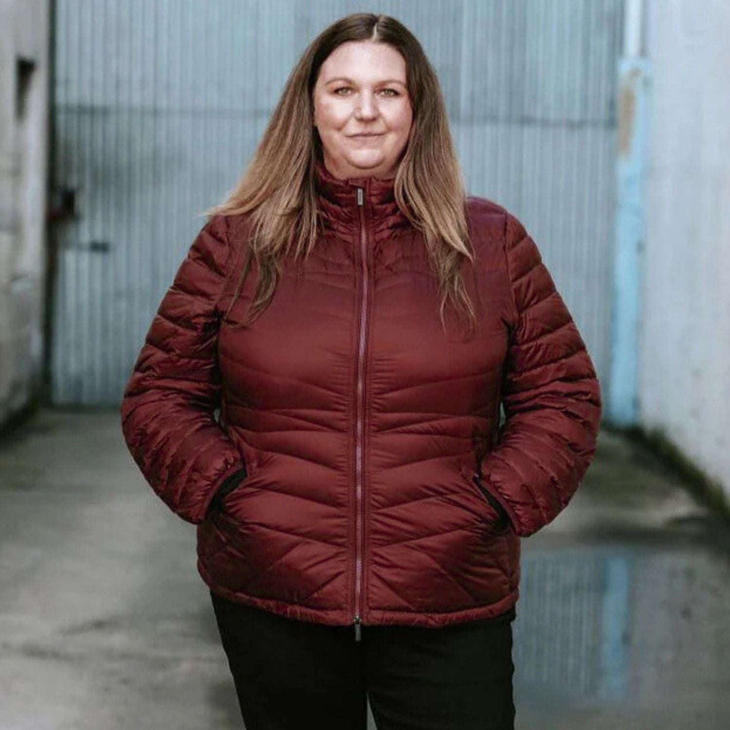 Moke Cushla Womens Plus Size Down Jacket Cabernet 3XL-4XL