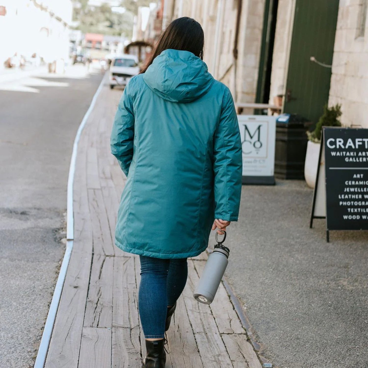 Moke Leila Long Womens Plus Size Waterproof Down Coat Jacket Teal 2XL-4XL