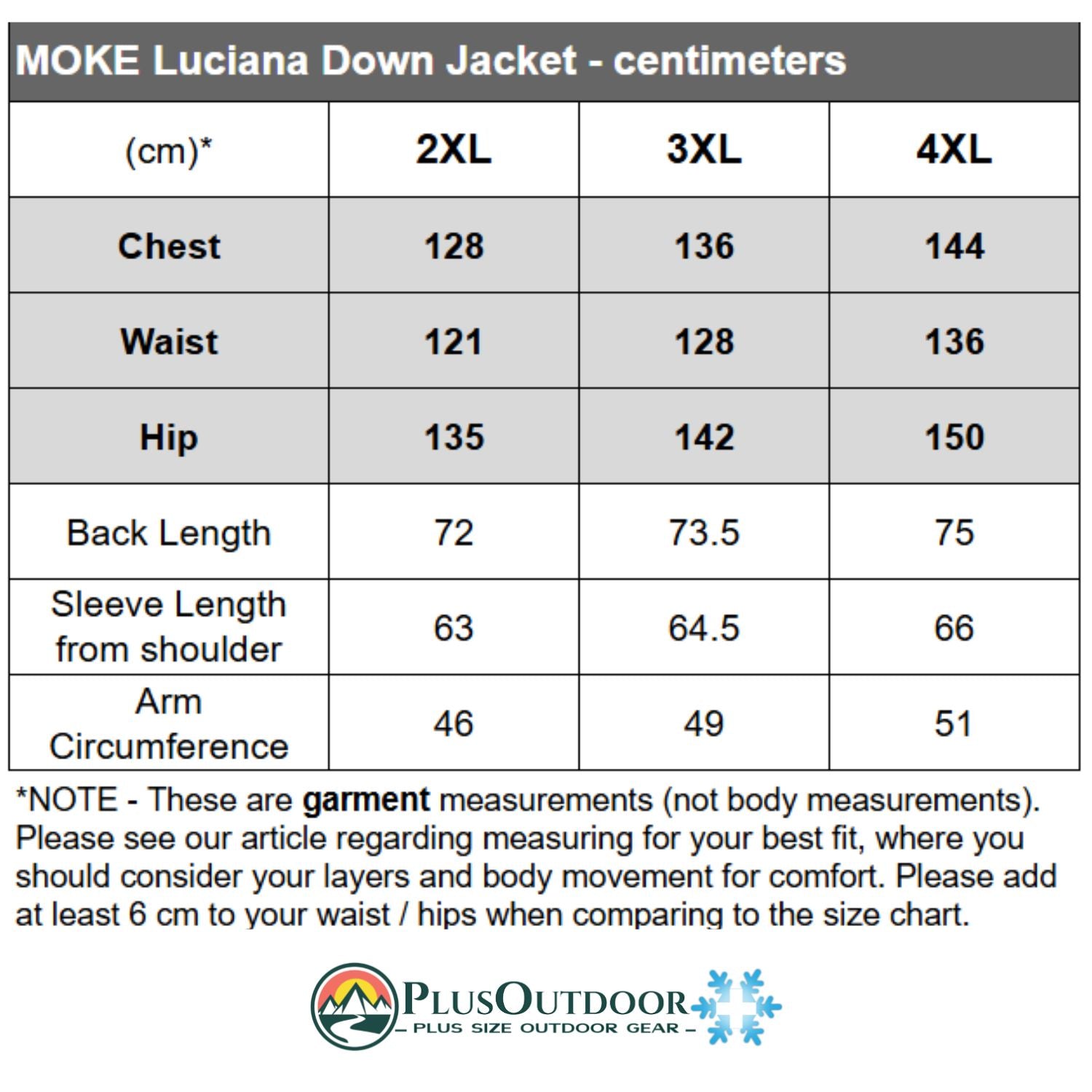 Moke Luciana Women's Down Puffer Jacket Plus Sizes 2XL - 4XL