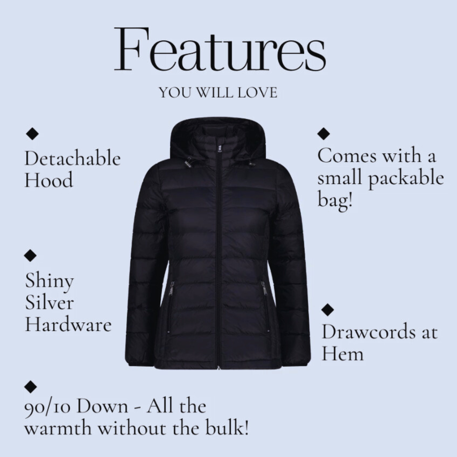 Moke Lynnette Women's Plus Size Down Jacket Black 2XL-4XL