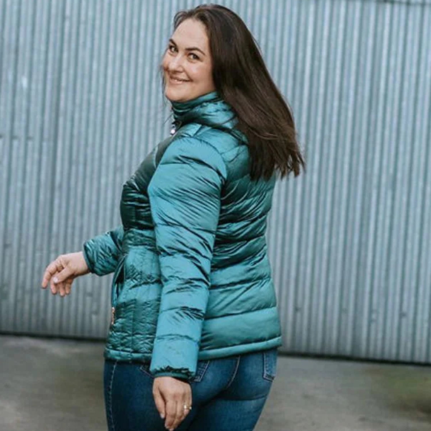 Moke Lynnette Women's Plus Size Down Jacket Teal 4XL