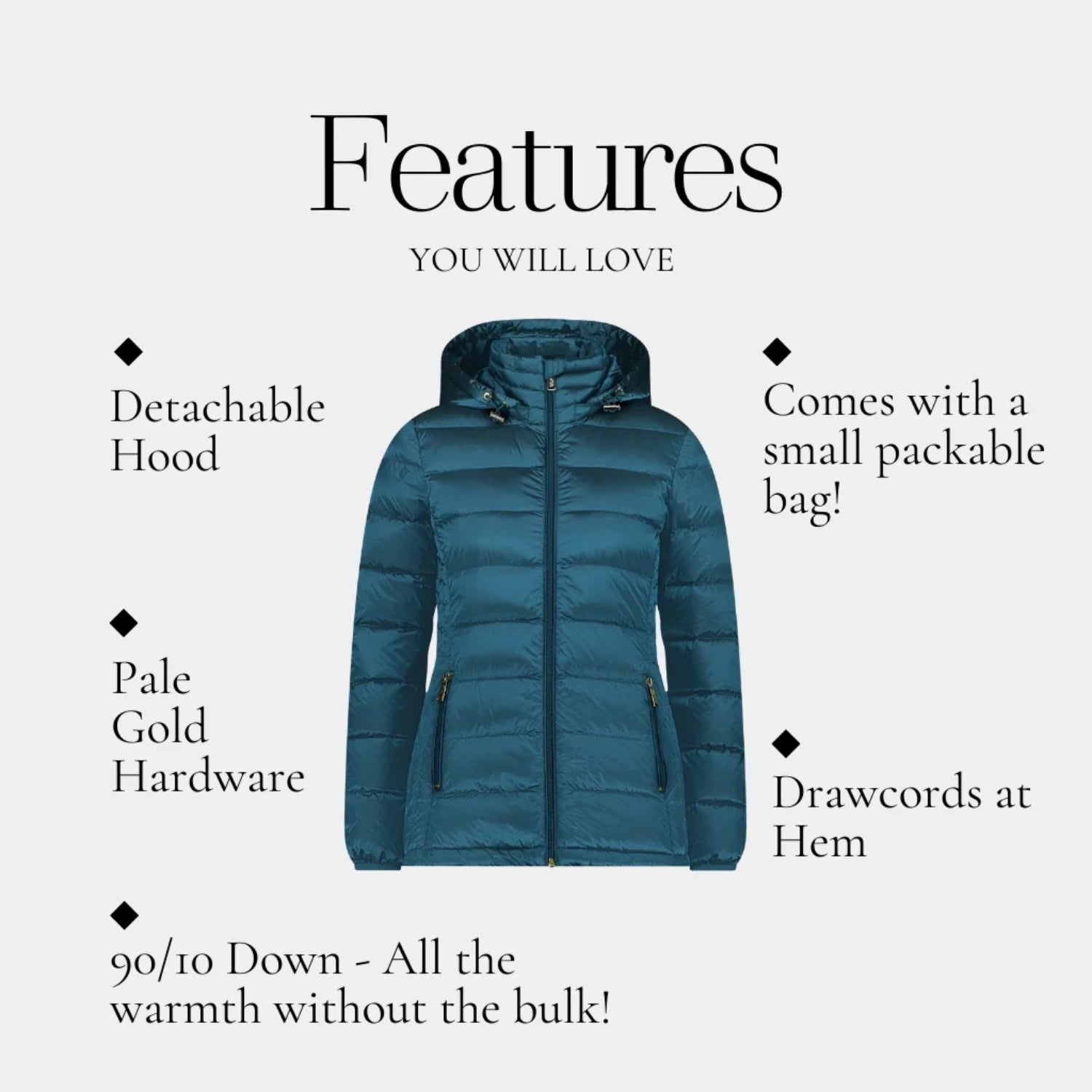 Moke Lynnette Women's Plus Size Down Jacket Teal 4XL