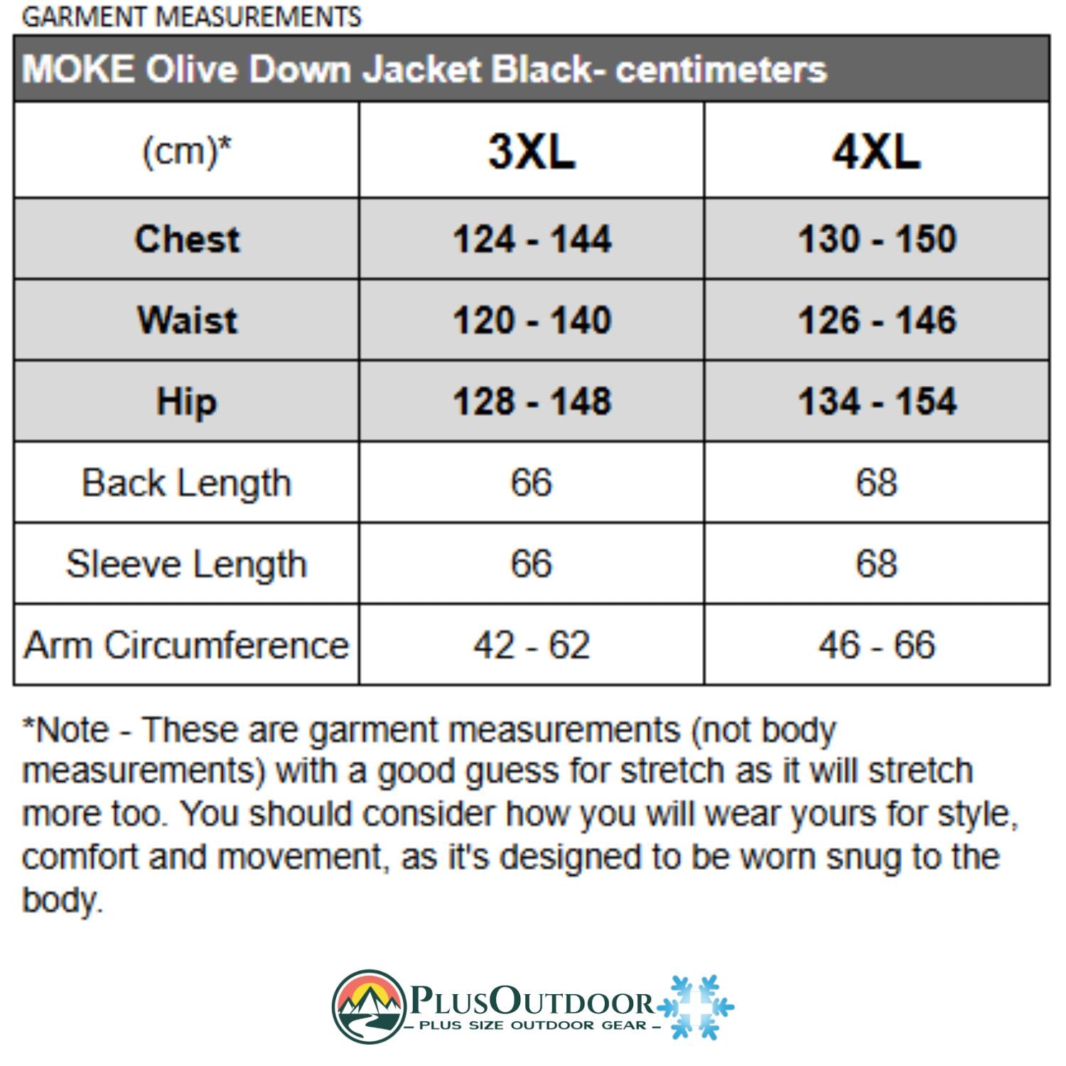 Moke Olive Women's Down Jacket Black Plus Sizes 3XL - 4XL