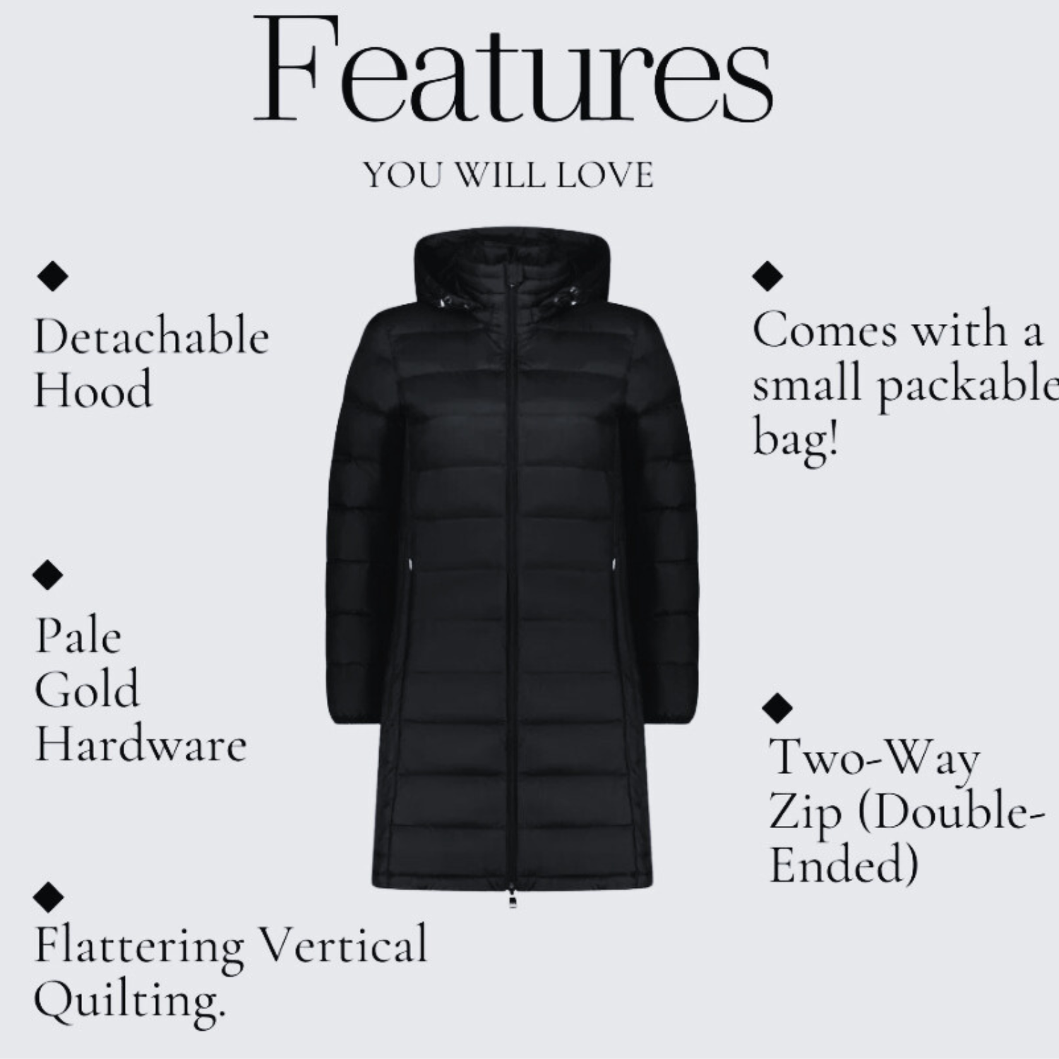 Moke Sarah Women's Plus Size Long Down Jacket Black 2XL-4XL
