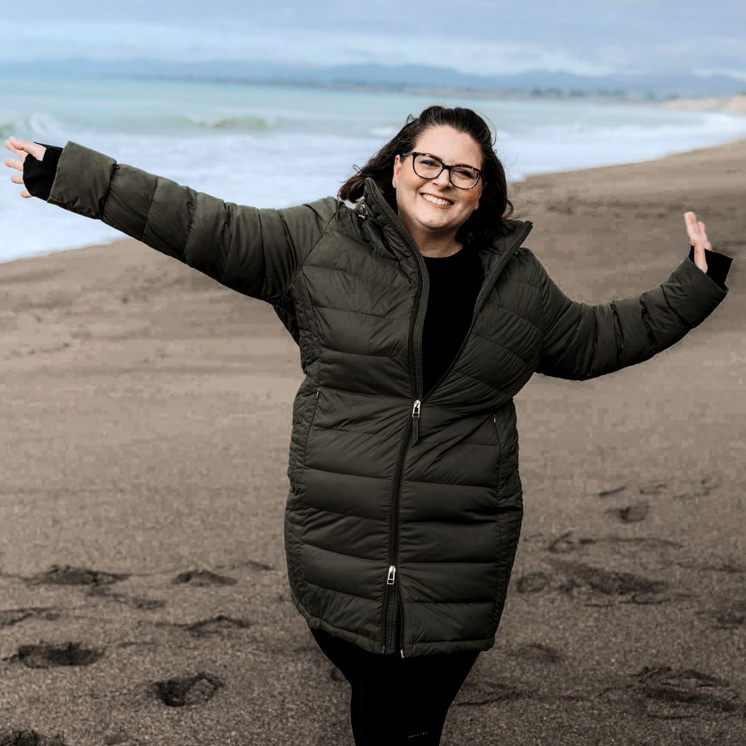 Moke Sydney Women's Packable Down Coat Black & Olive Plus Sizes 2XL - 4XL