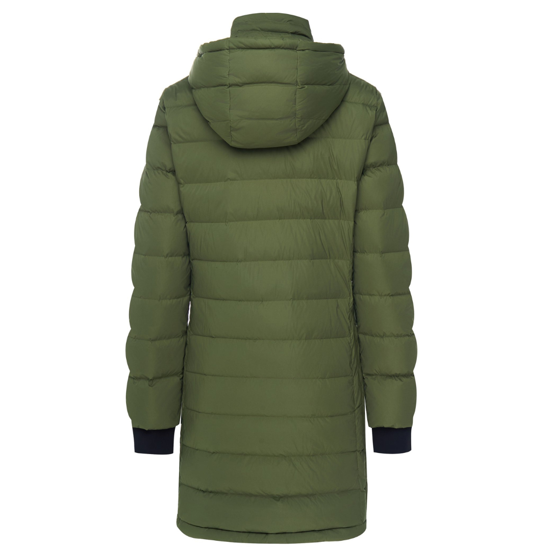 Back view ofMoke Sydney - Women's 90/10 Packable Down Coat Olive Green Plus Sizes