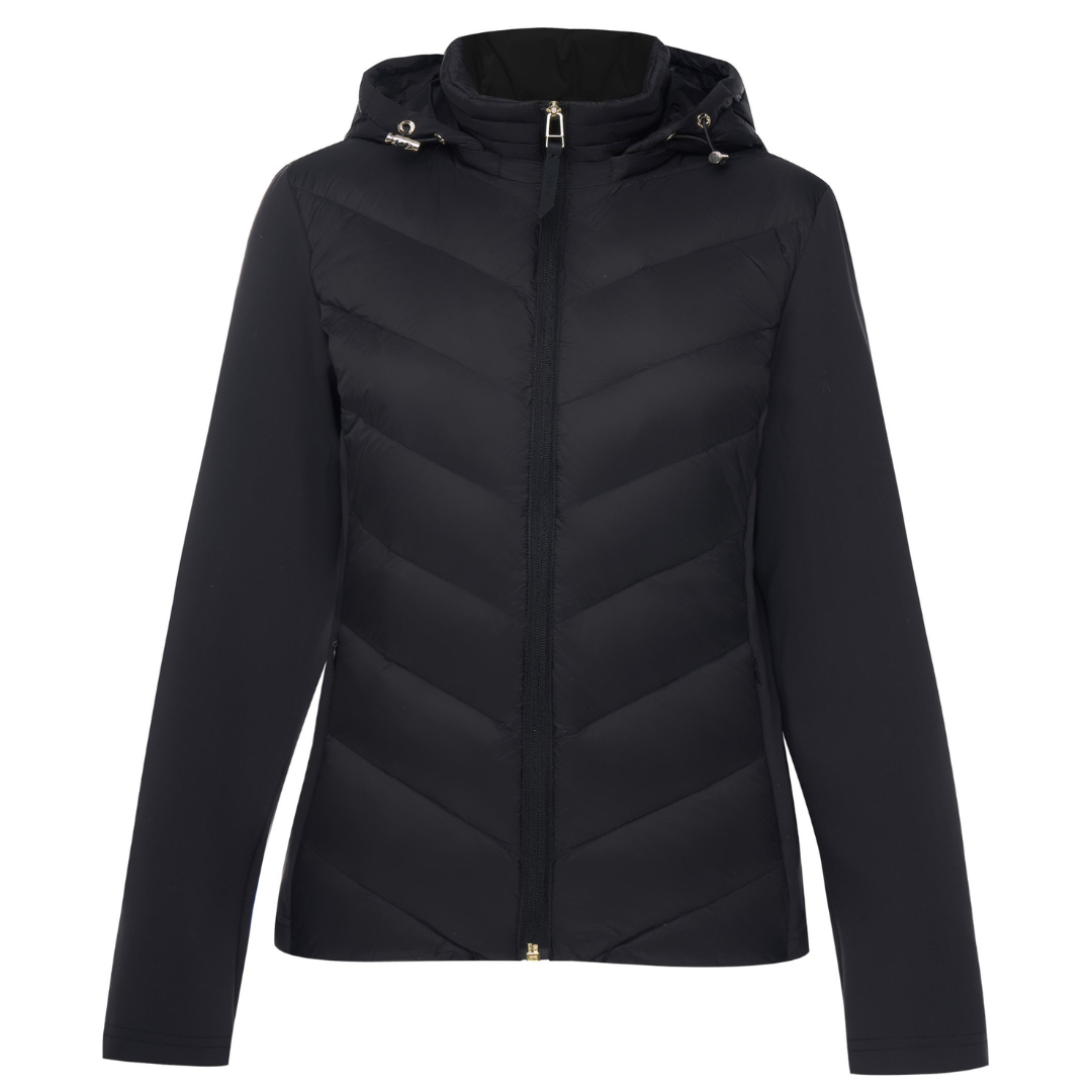 Moke Olive Plus Size Down Jacket Black - Front View