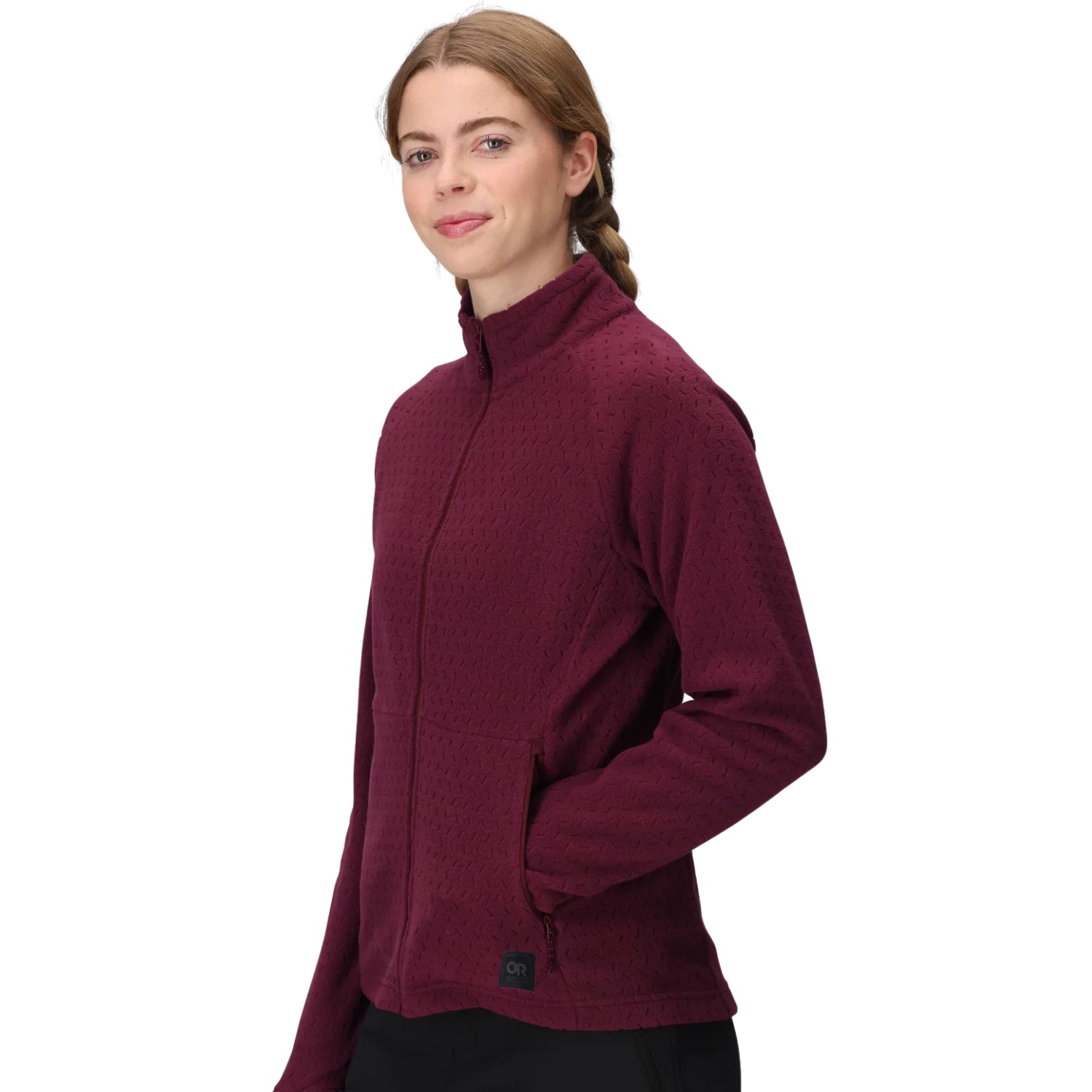 Outdoor Research Mega Trail Mix Womens Plus Size Full Zip Fleece Winterberry