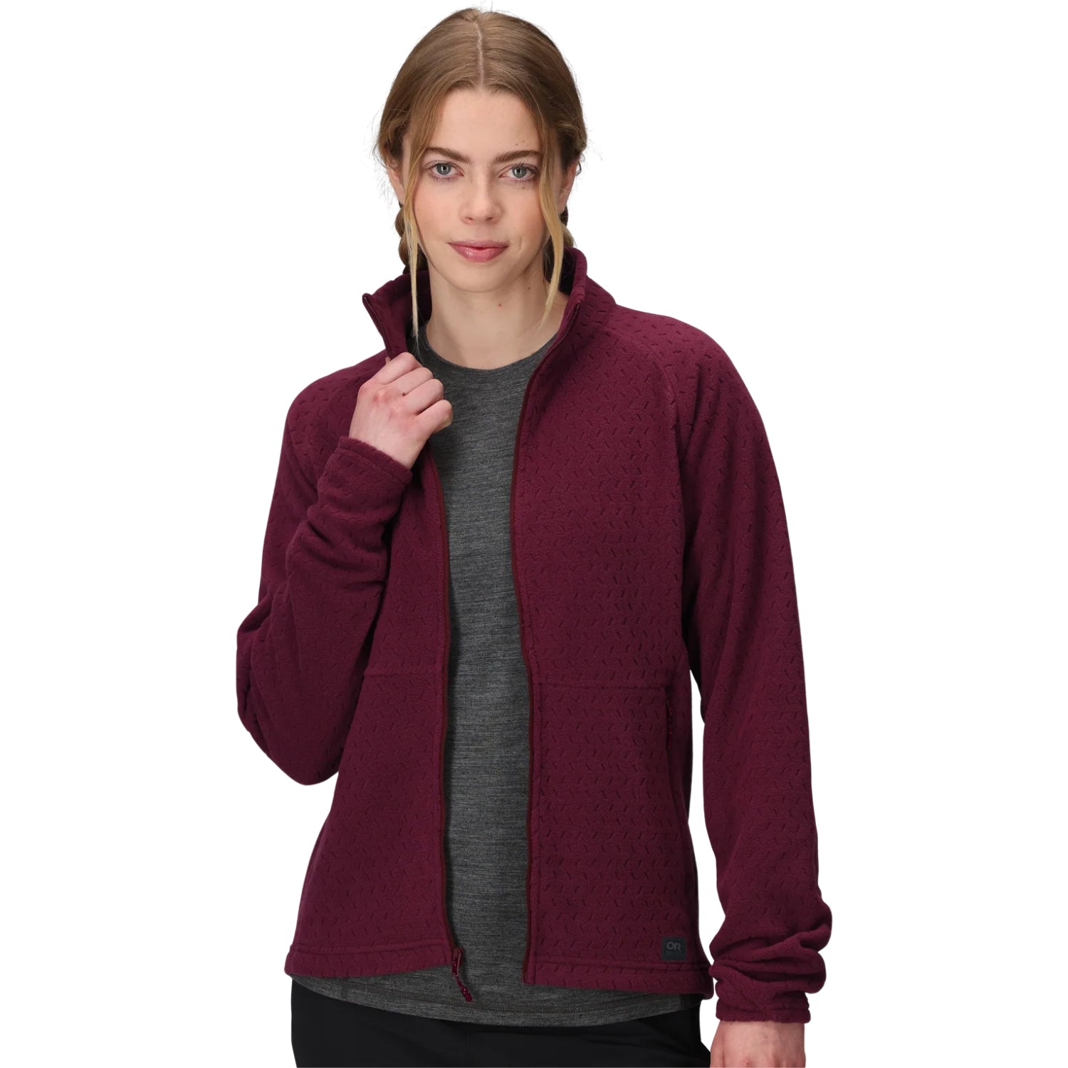 Outdoor Research Mega Trail Mix Womens Plus Size Full Zip Fleece Winterberry