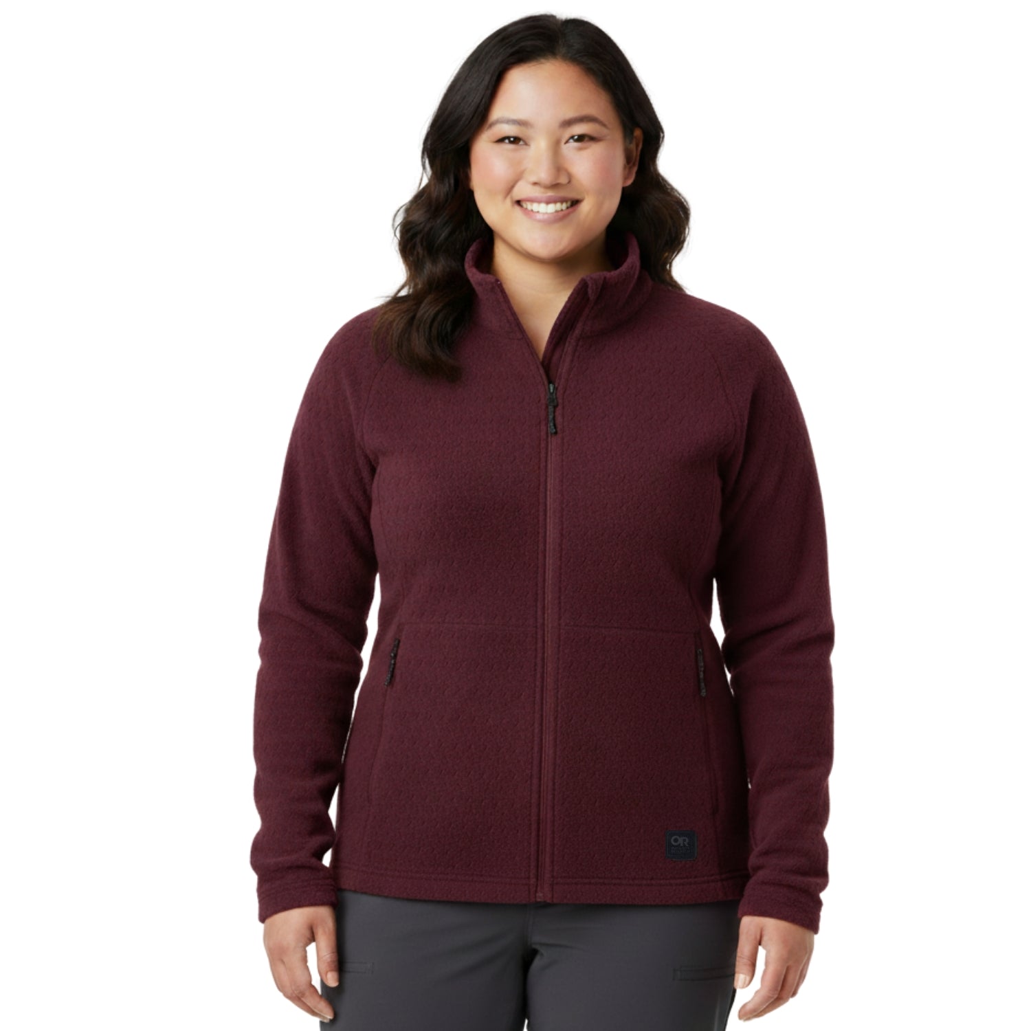 Outdoor Research Trail Mix XT Womens Plus Size Full Zip Fleece Jacket Winterberry