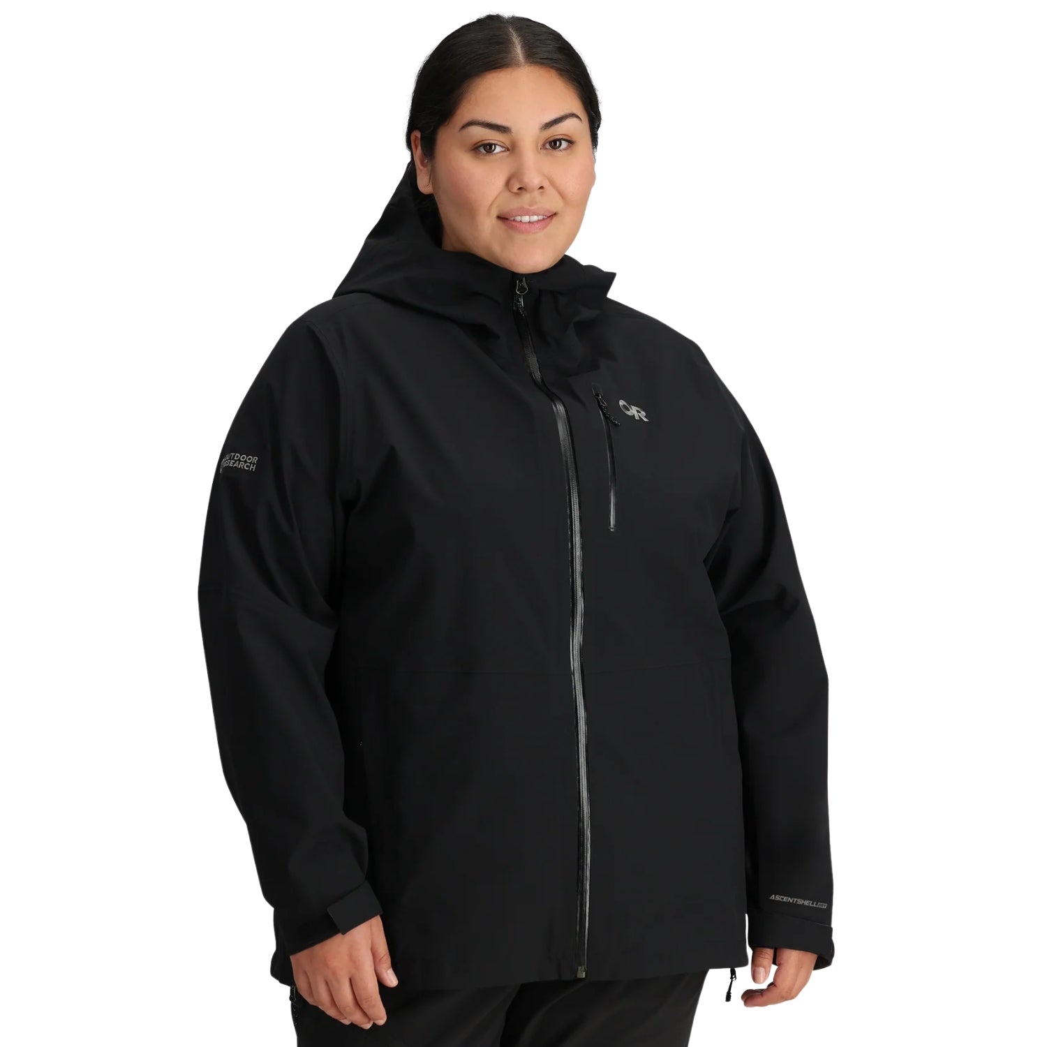 Pre-Order: Outdoor Research Women’s Aspire 3L Rain Shell Jacket Black USA Plus Size 1X-3X