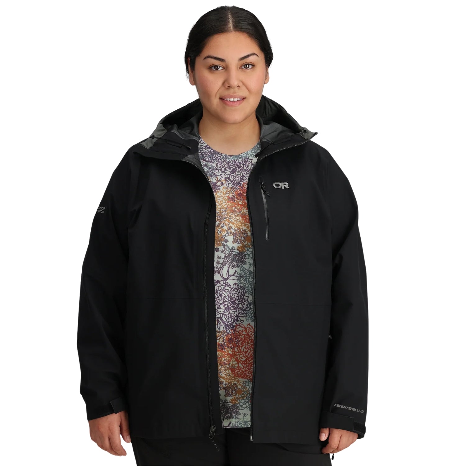 Pre-Order: Outdoor Research Women’s Aspire 3L Rain Shell Jacket Black USA Plus Size 1X-3X