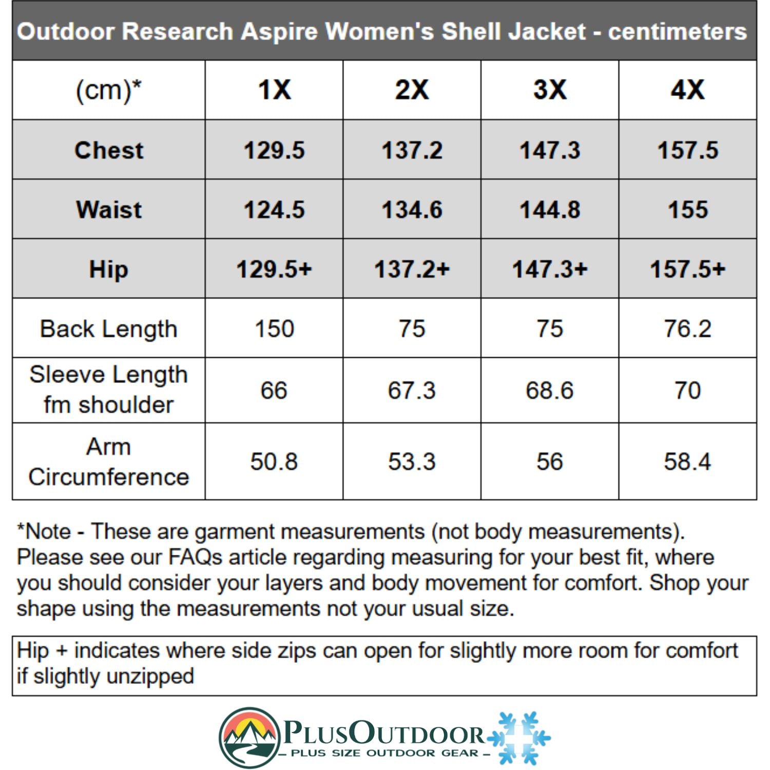 Outdoor Research Women’s Aspire 3L Rain Shell Jacket USA Plus Size 1X-4X