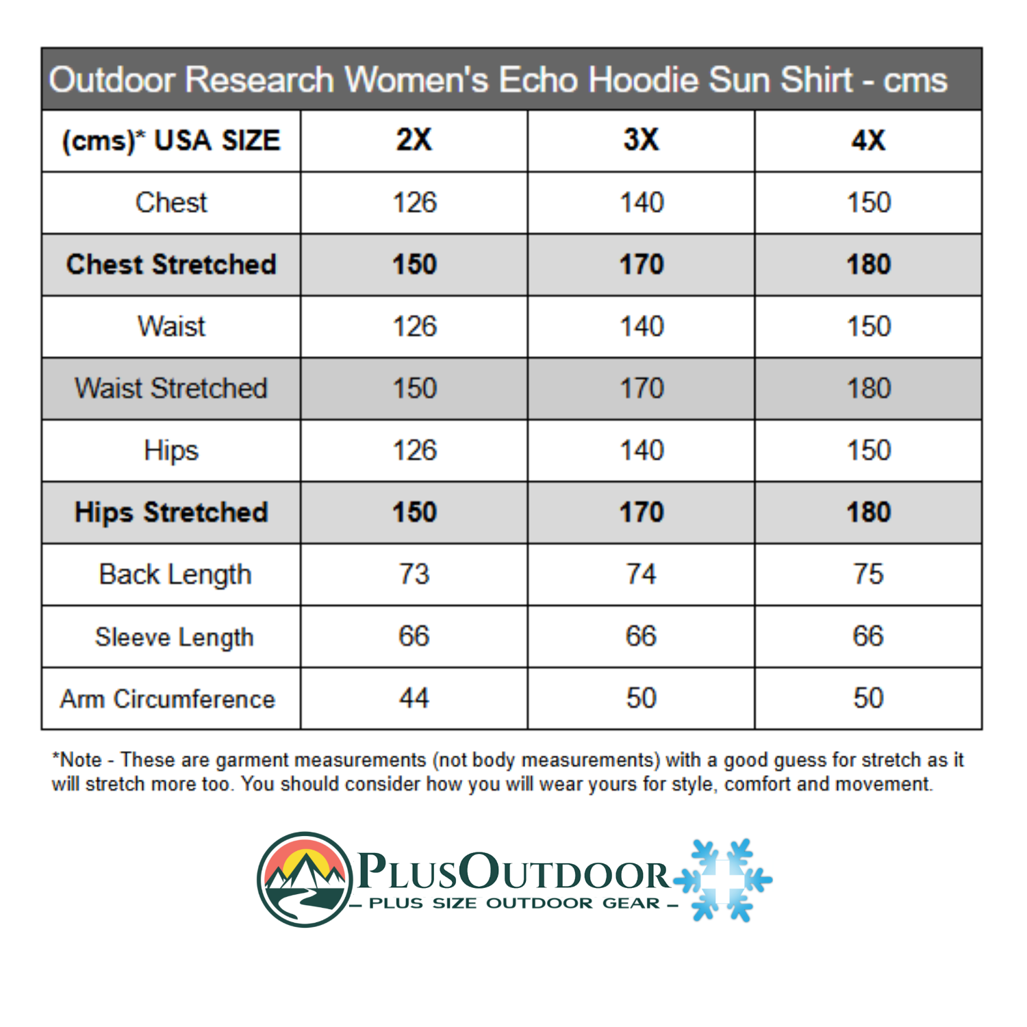 Outdoor Research Echo Hoodie Sun Shirt Women's Plus Sizes 2X - 4X