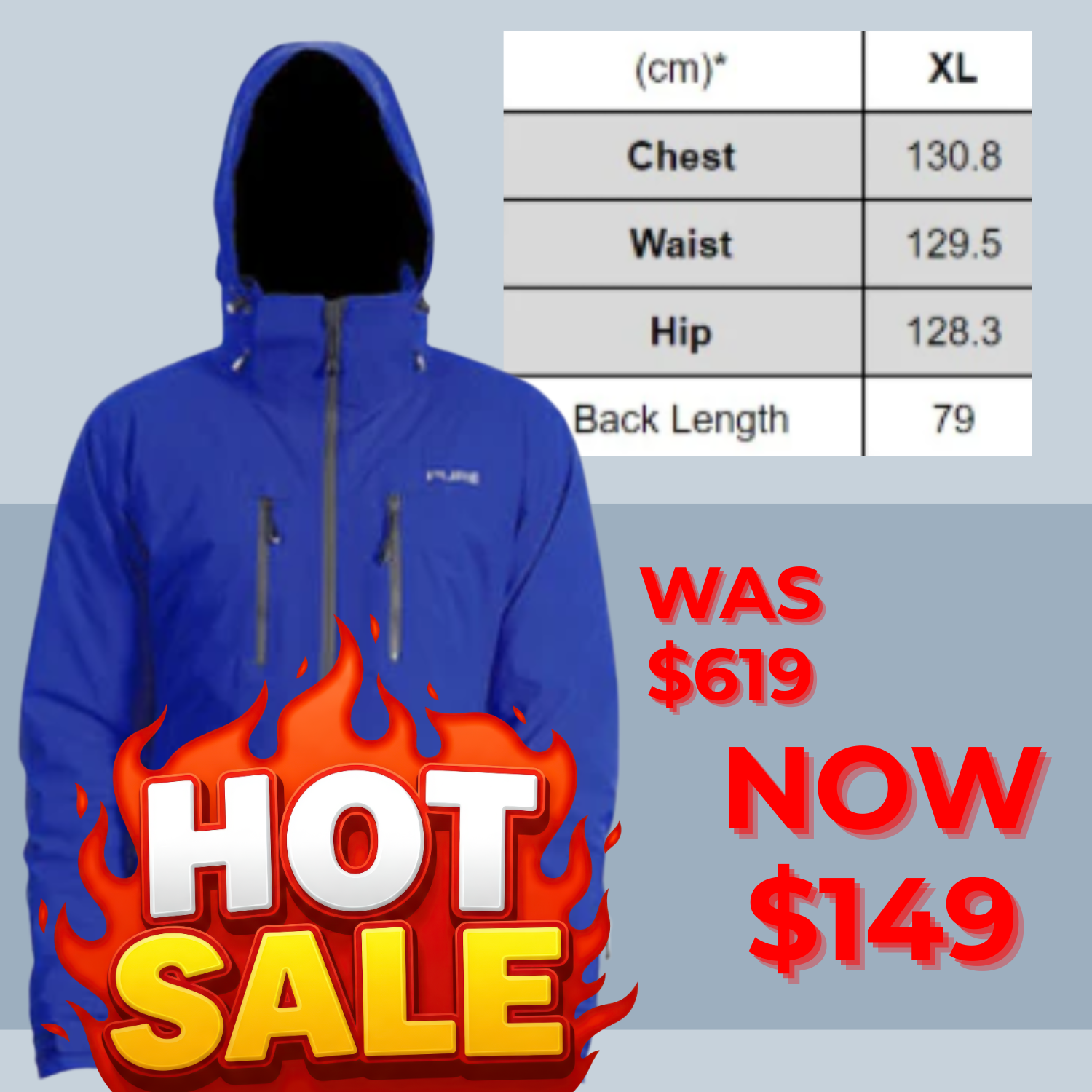 CLEARANCE - Pure Purist Shell Plus Size Shell Jacket Blue Size XL