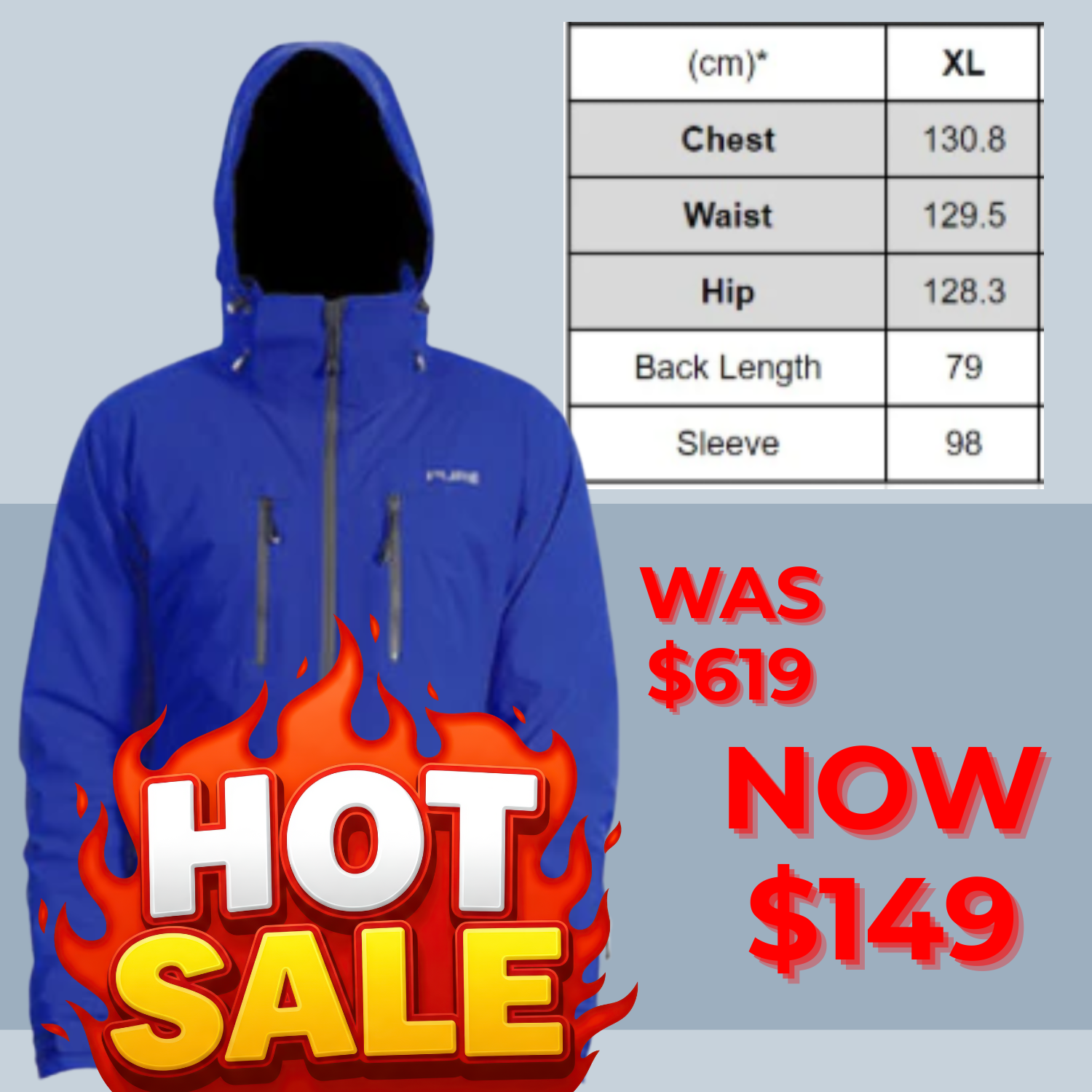 CLEARANCE - Pure Purist Shell Plus Size Shell Jacket Blue Size XL