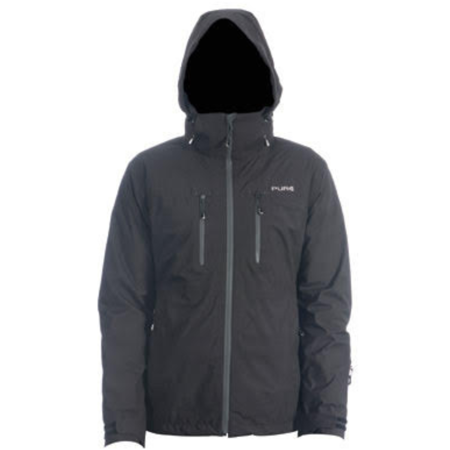 Black plus size  jacket with a hood on a white background