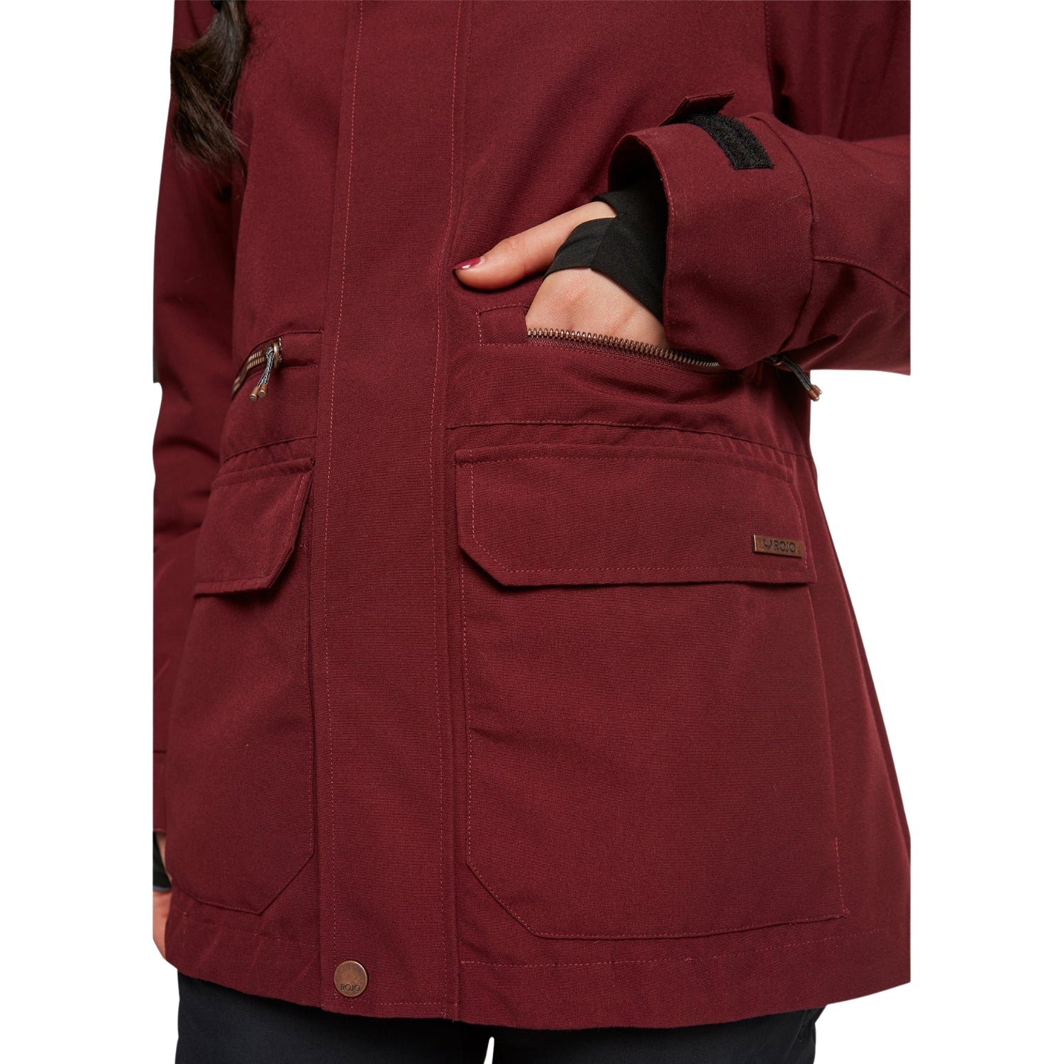 Rojo Wilder Women's Plus Size Ski Jacket Burgundy Size 4XL