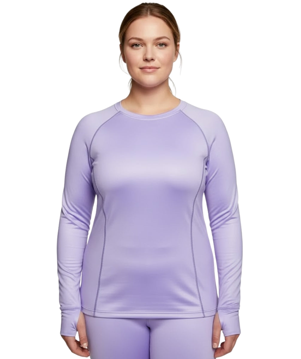 Rojo Best Living Womens Plus Size Thermal Top Mauve Sizes 3XL - 5XL