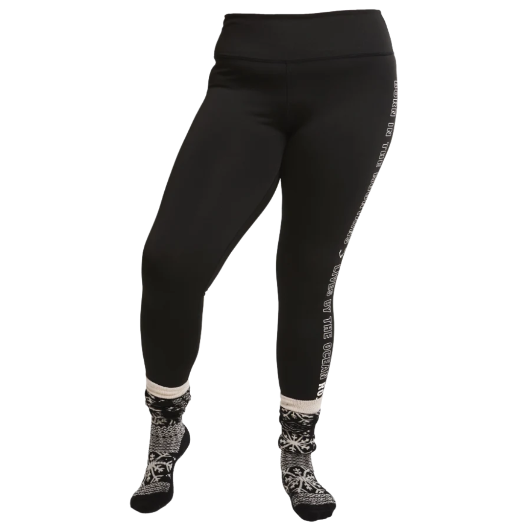 Rojo Tranquility 7/8 Womens Plus Size Thermal Pants Black Sizes 3XL-5XL