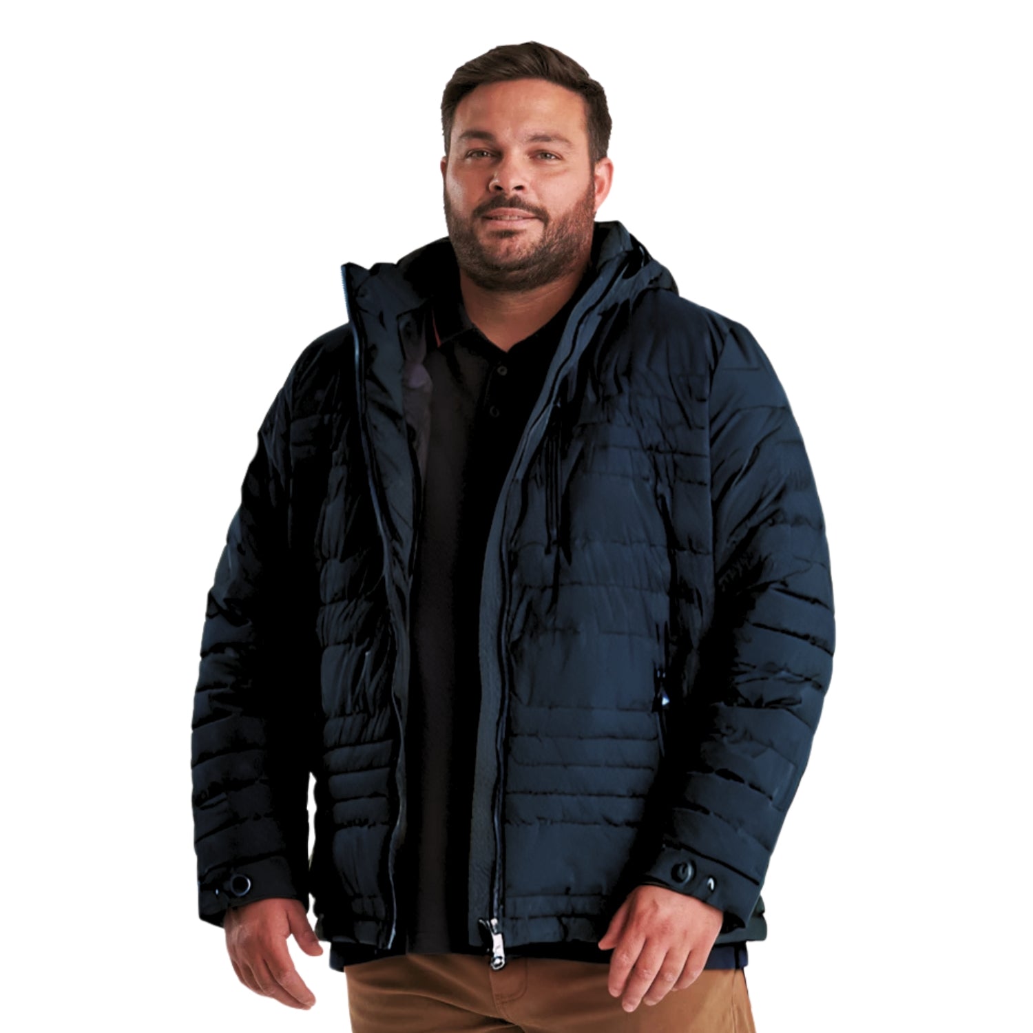 STOY Hugo Men’s Big and Tall Puffer Jacket Black Blue Sizes 3XL-6XL