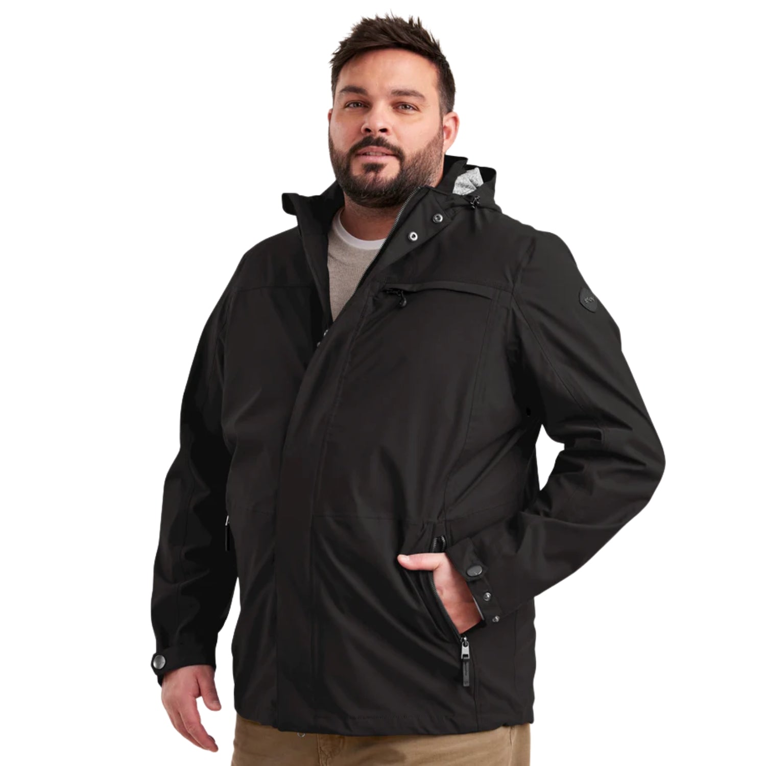 Pre-Order: STOY Ken Men’s Plus Size Shell Jacket Black Sizes 4XL - 6XL