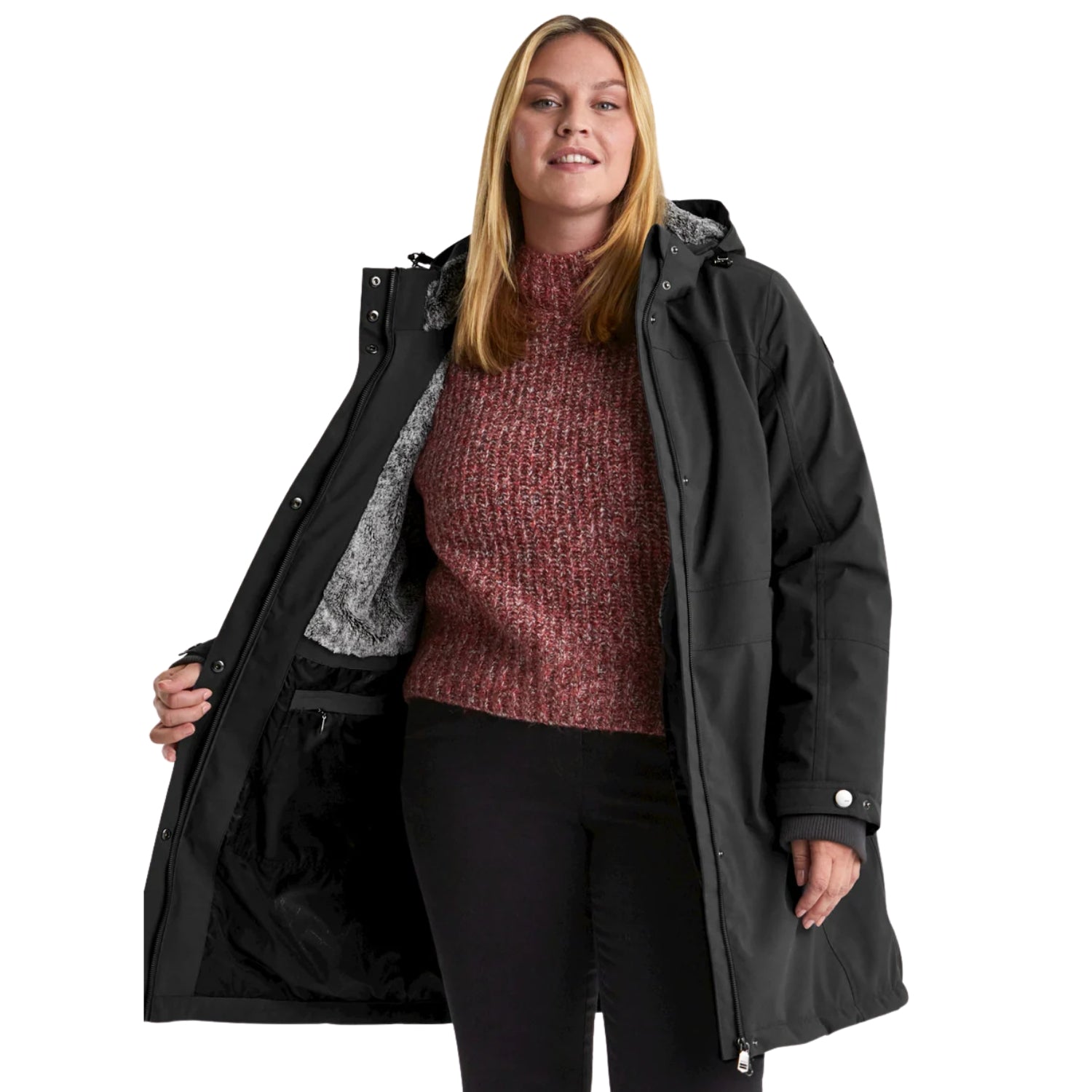 Pre-order: Stoy Alma Womens Plus Size Snow Jacket Black Sizes 20 - 24