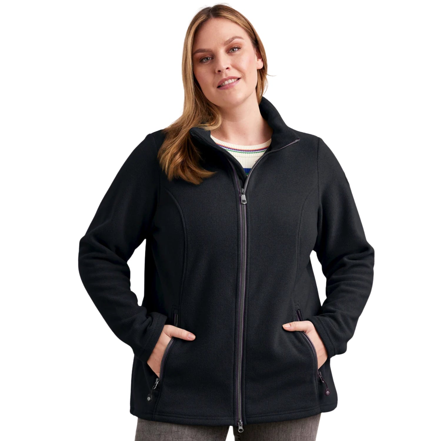 Pre-order: Stoy Elsa Women’s Plus Size Knitted Jacket Black Blue Sizes 22 - 30