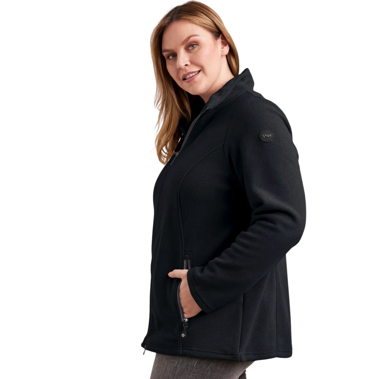 Pre-order: Stoy Elsa Women’s Plus Size Knitted Jacket Black Blue Sizes 22 - 30