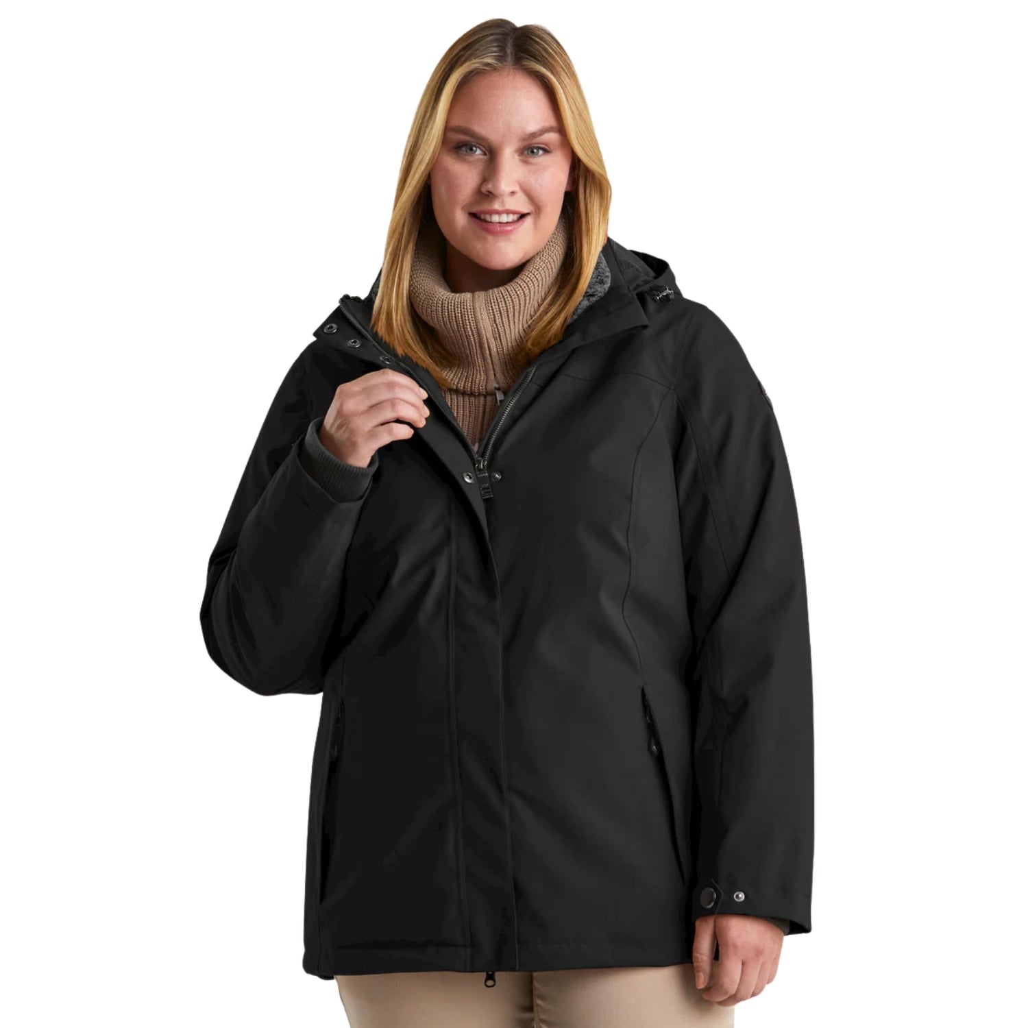Pre-order: Stoy Agnes Tech Womens Snow Jacket Black Plus Sizes 20 - 24