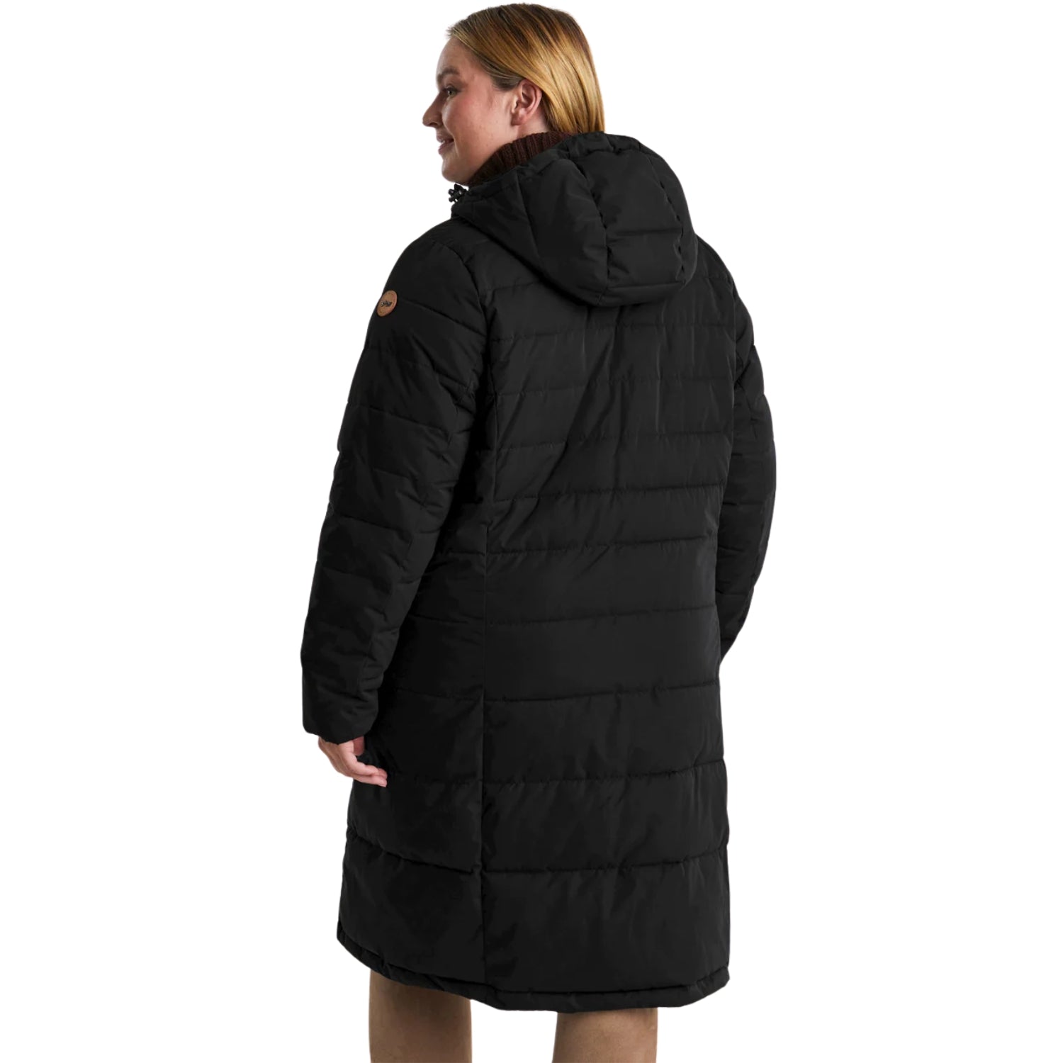 Pre-Order: Stoy Dawn Womens Plus Size Long Puffer Jacket Black Sizes 22 - 24
