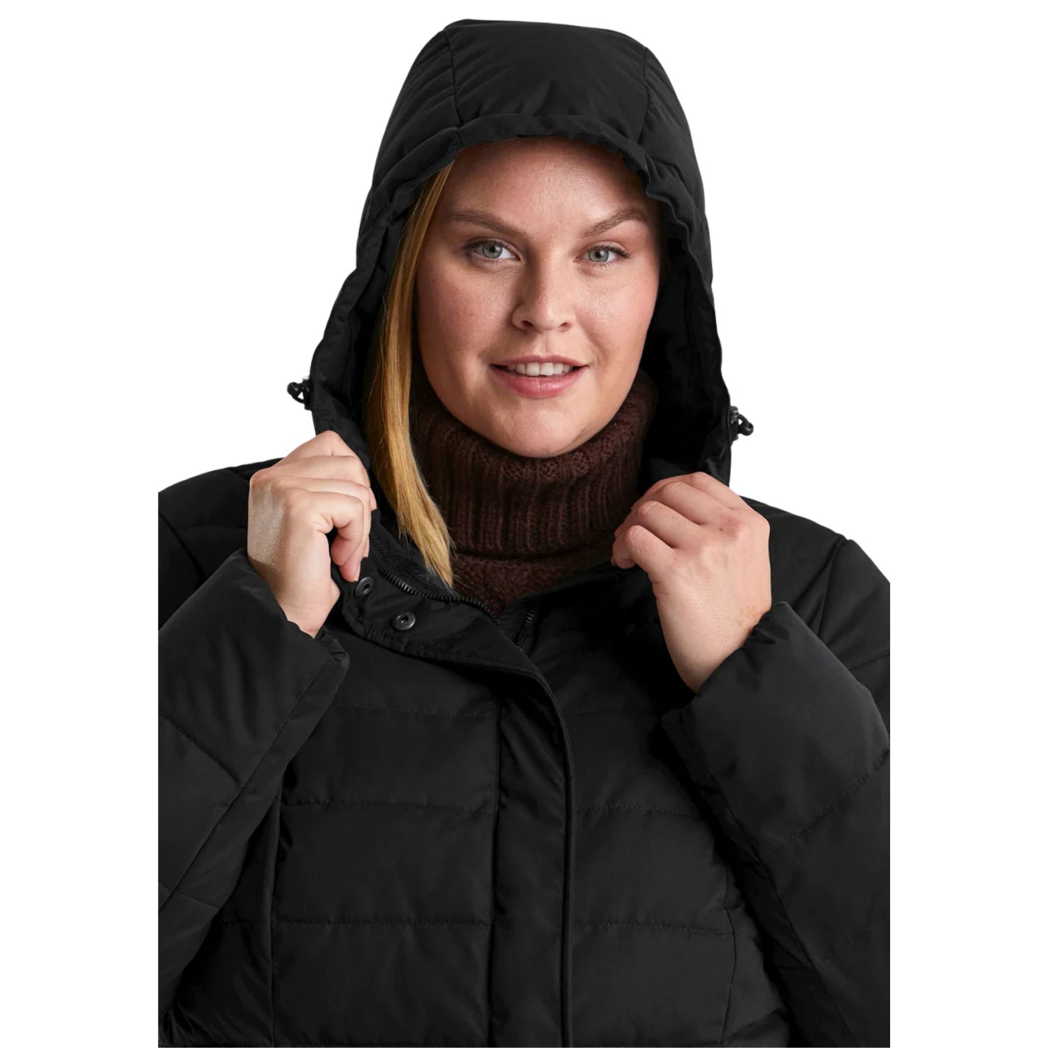 Pre-Order: Stoy Dawn Womens Plus Size Long Puffer Jacket Black Sizes 22 - 24