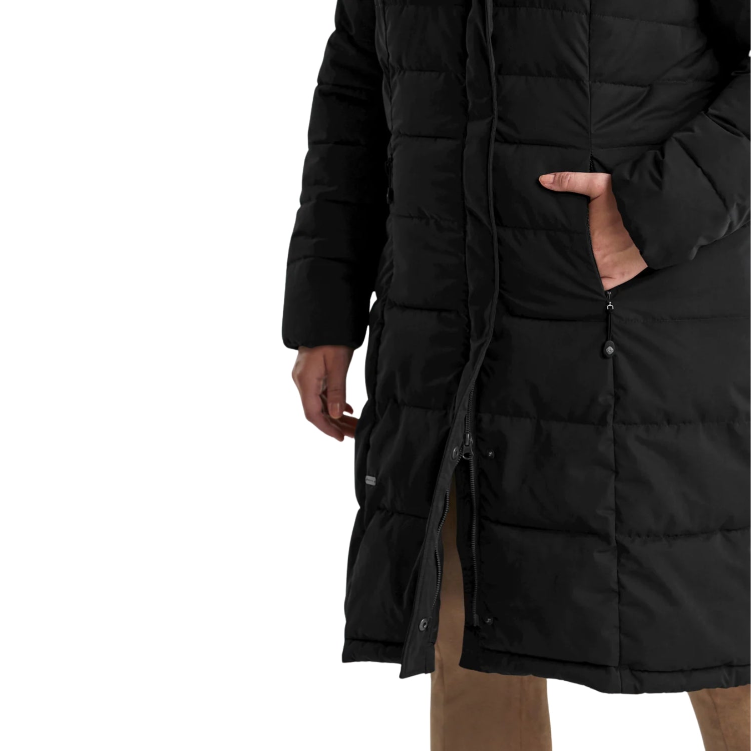 Pre-Order: Stoy Dawn Womens Plus Size Long Puffer Jacket Black Sizes 22 - 24