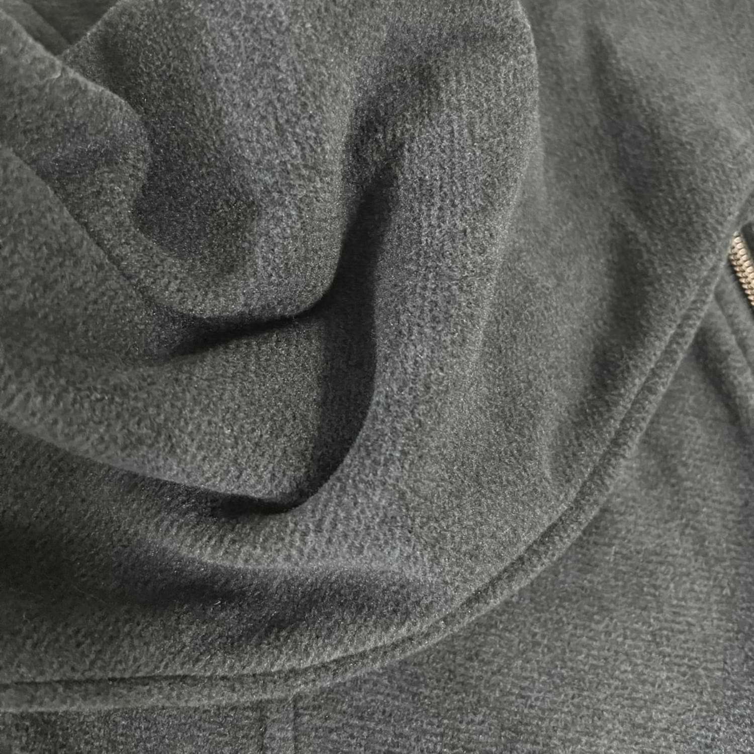 Stoy Elsa Women’s Plus Size Fleece Jacket in Black-Blue with soft warm fleece fabric and full-zip design, size 30.