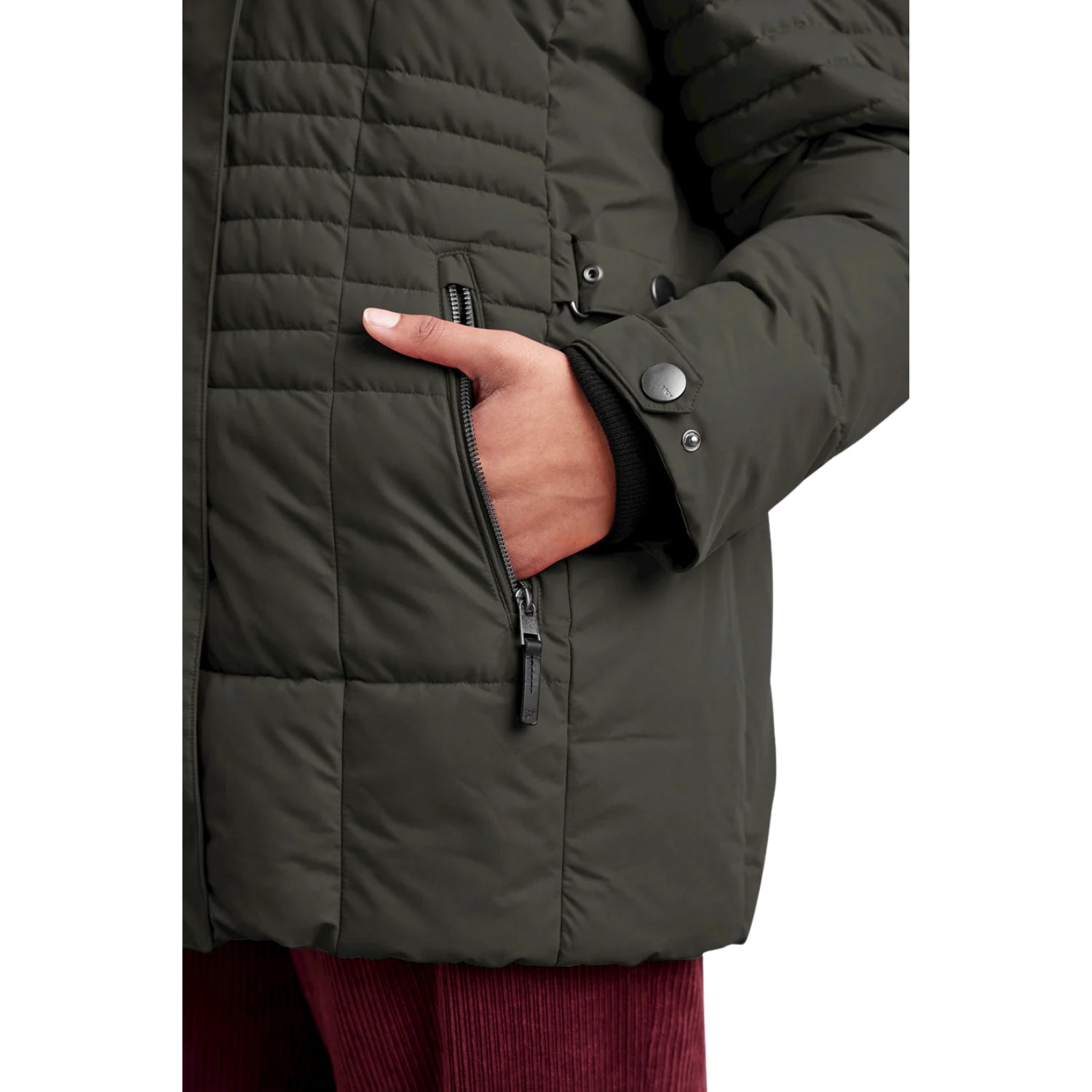 Pre-Order: Stoy Lucy Womens Plus Size Puffer Coat Dark Olive Sizes 22 - 30