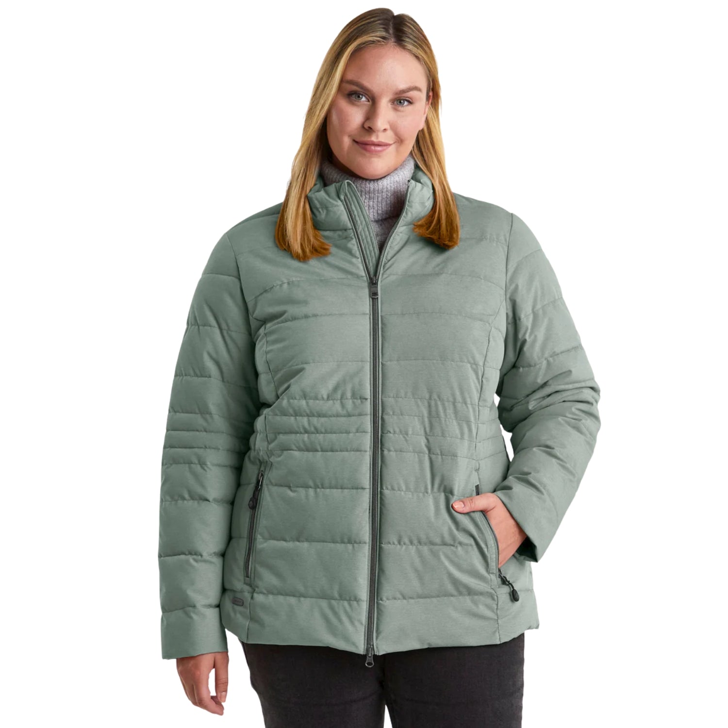 Pre-order: Stoy Mia Women’s Plus Size Puffer Jacket Pistachio Sizes 22 - 30
