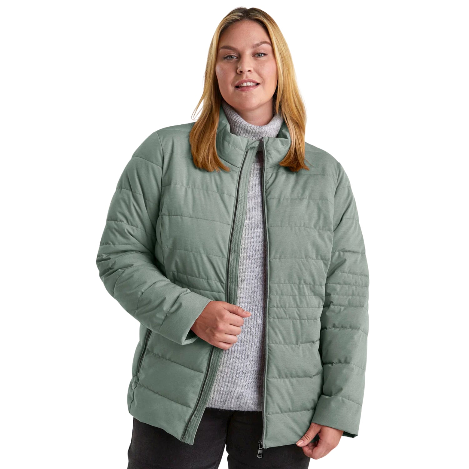 Pre-order: Stoy Mia Women’s Plus Size Puffer Jacket Pistachio Sizes 22 - 30