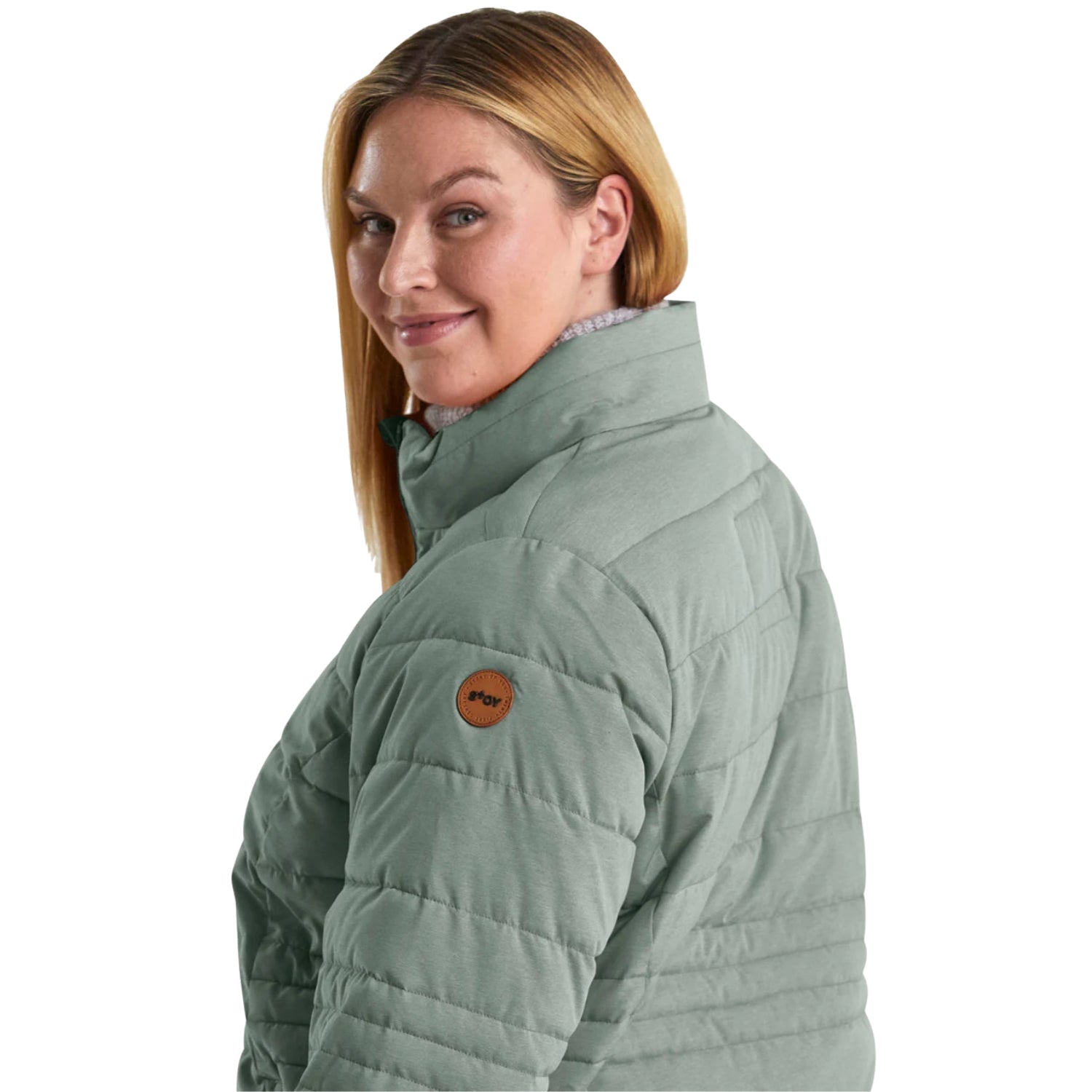 Pre-order: Stoy Mia Women’s Plus Size Puffer Jacket Pistachio Sizes 22 - 30