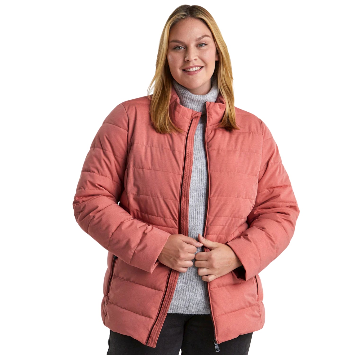 Pre-order: Stoy Mia Women’s Plus Size Puffer Jacket Rose Sizes 22 - 26