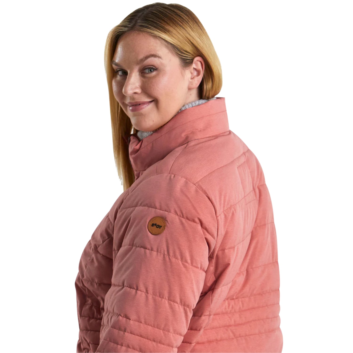Pre-order: Stoy Mia Women’s Plus Size Puffer Jacket Rose Sizes 22 - 26