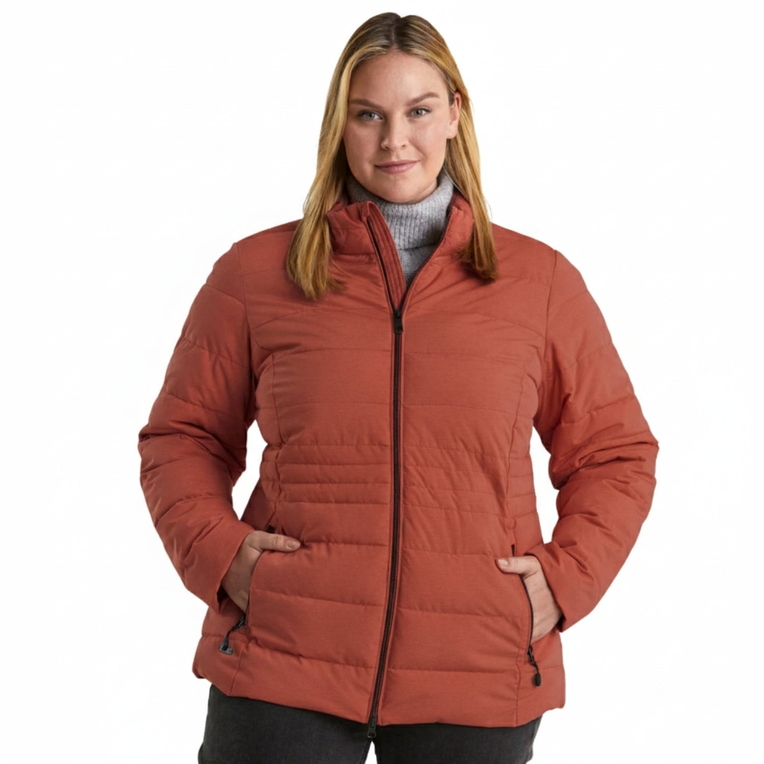 Pre-order: Stoy Mia Women’s Plus Size Puffer Jacket Rust Red Size 30