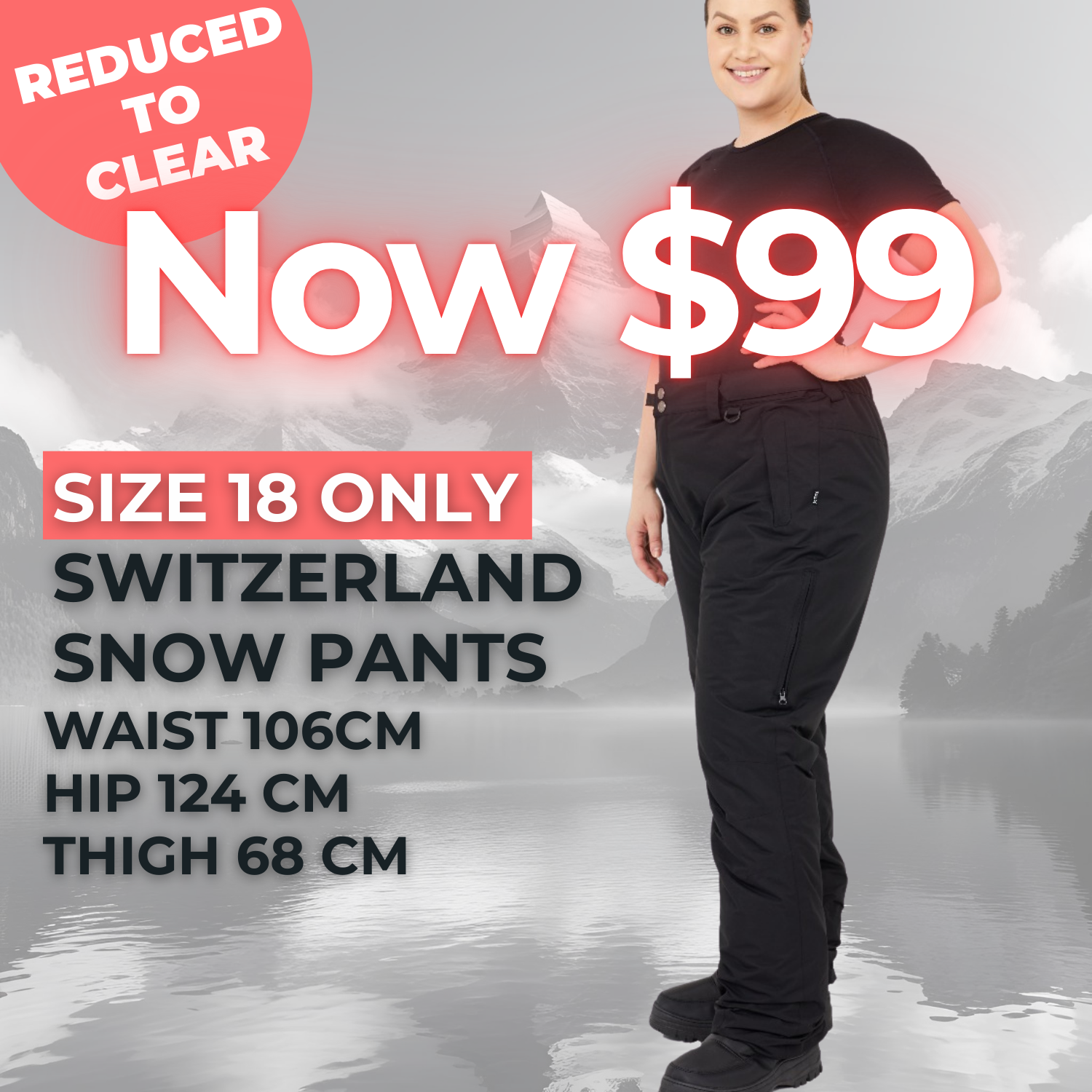 CLEARANCE - XTM Switzerland Womens Plus Size Snow Pants Size 18