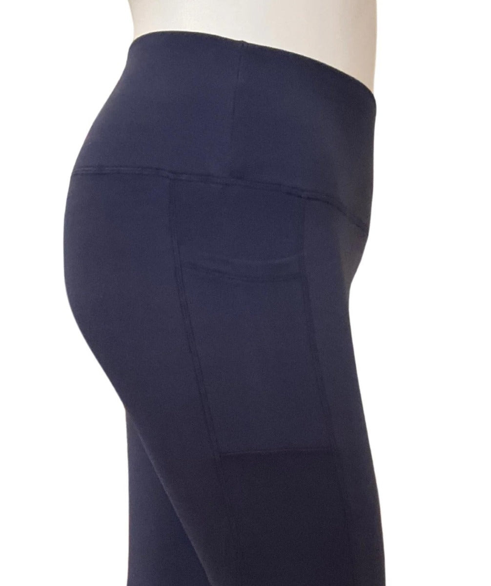 Navy blue fleece lined leggings top