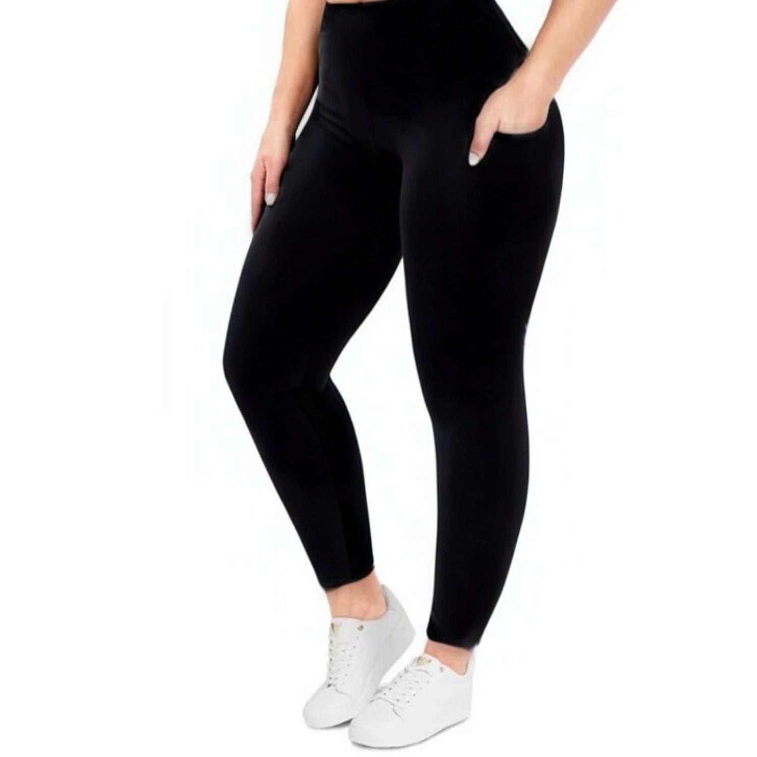 Veronica Fleece Lined Women's Plus-Size Leggings Black Sizes 8 - 30+