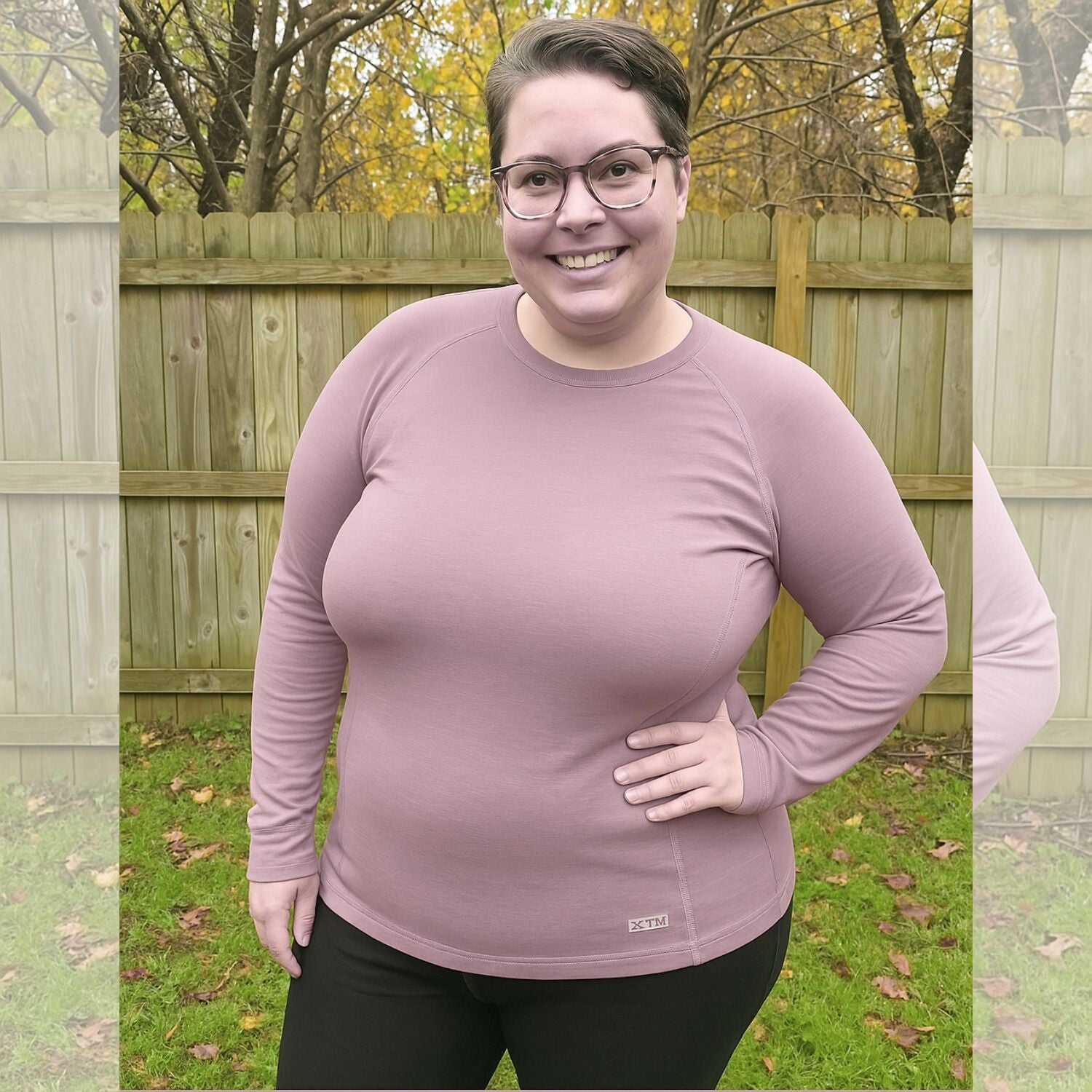 XTM Siberia Merino Wool Plus Size Thermal Top Pink-Lavender Size 18-22