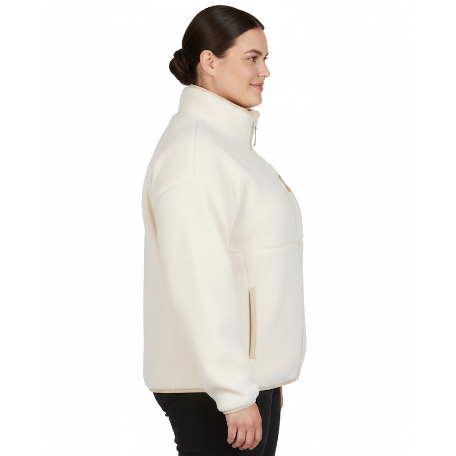 XTM Banksia Womens Plus Size Full Zip Fleece Jacket Bone Size 18