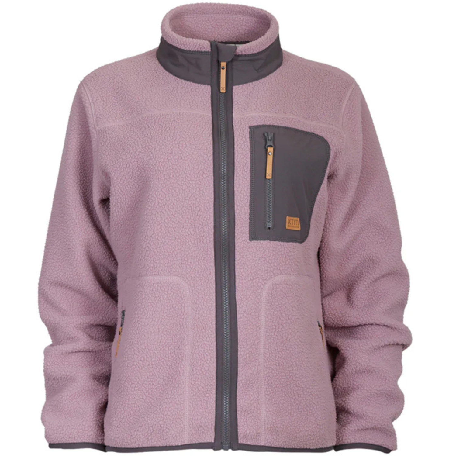 XTM Camper Womens Plus Size Full Zip Fleece Jacket Fog Size 18