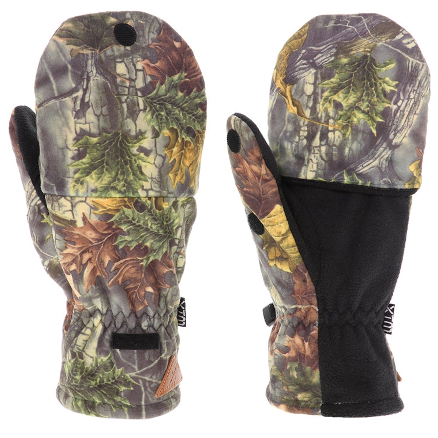 XTM Scope Hooded Fingerless Microfleece Tree Camo Gloves